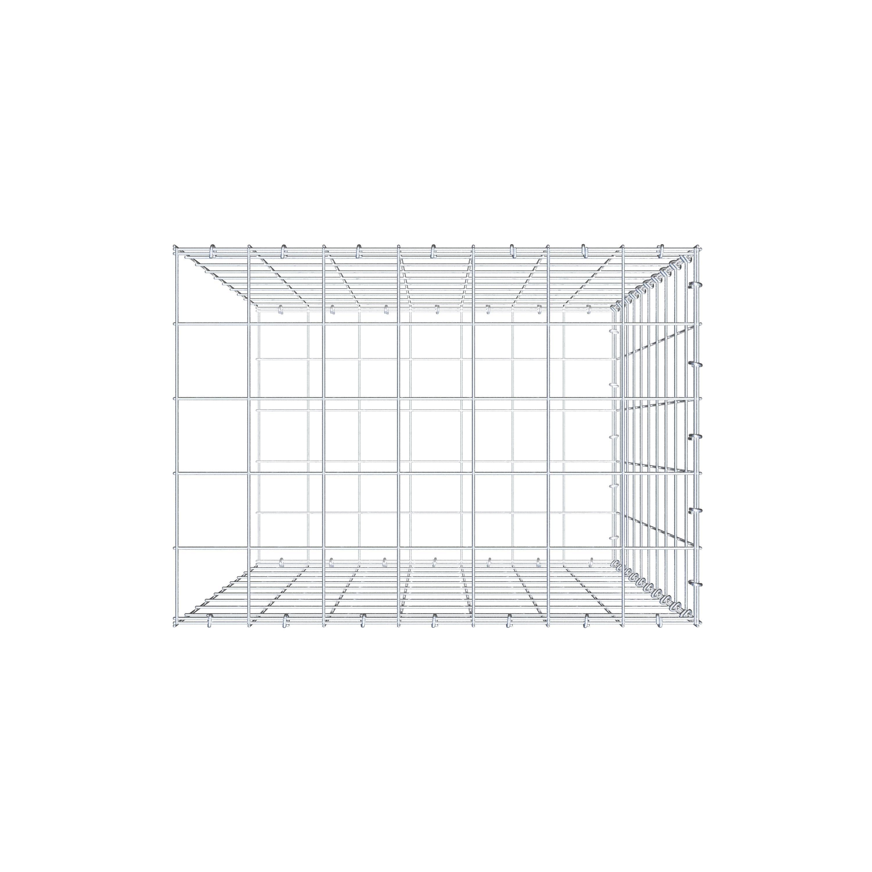 Type 2 oplegkorf 100 cm x 70 cm x 50 cm (L x H x D), maaswijdte 10 cm x 10 cm, C-ring