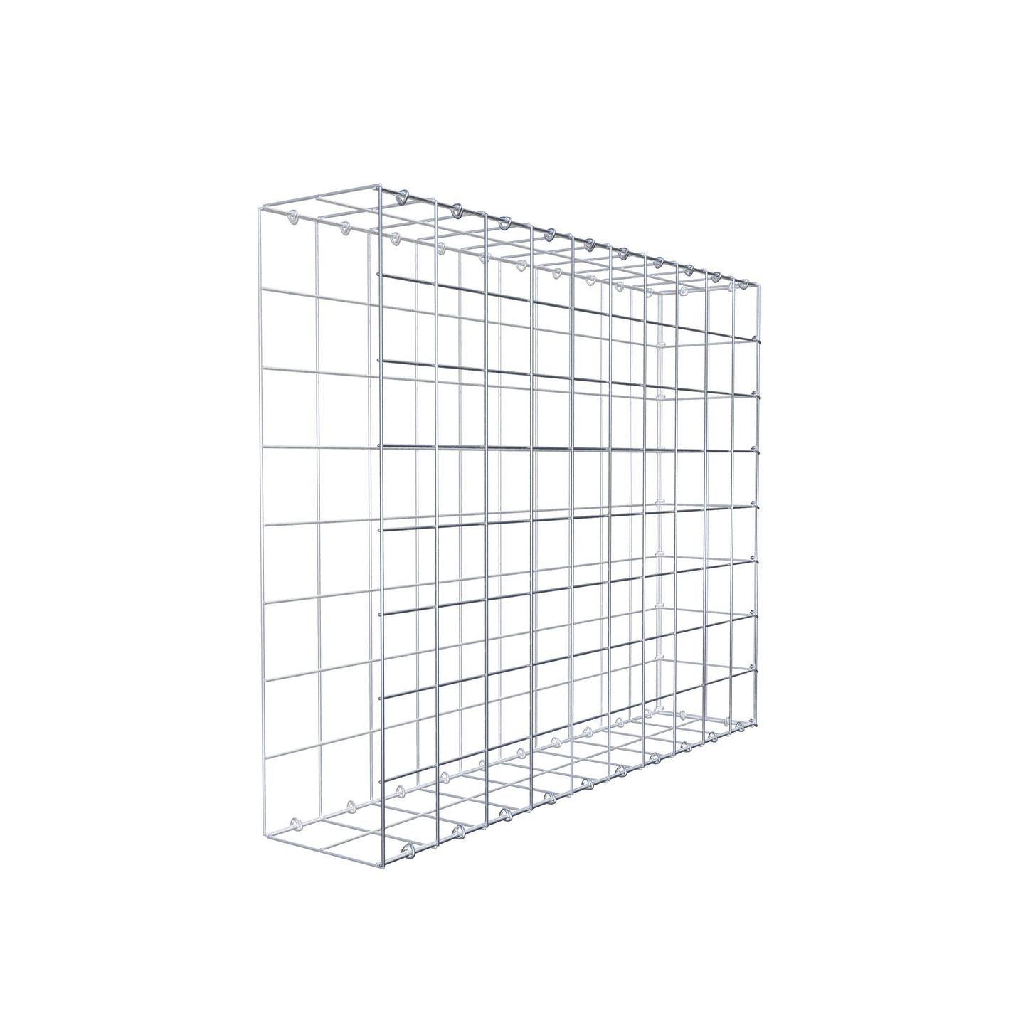 Typ 2 påbyggnadsgabion 100 cm x 80 cm x 20 cm (L x H x D), maskstorlek 10 cm x 10 cm, C-ring