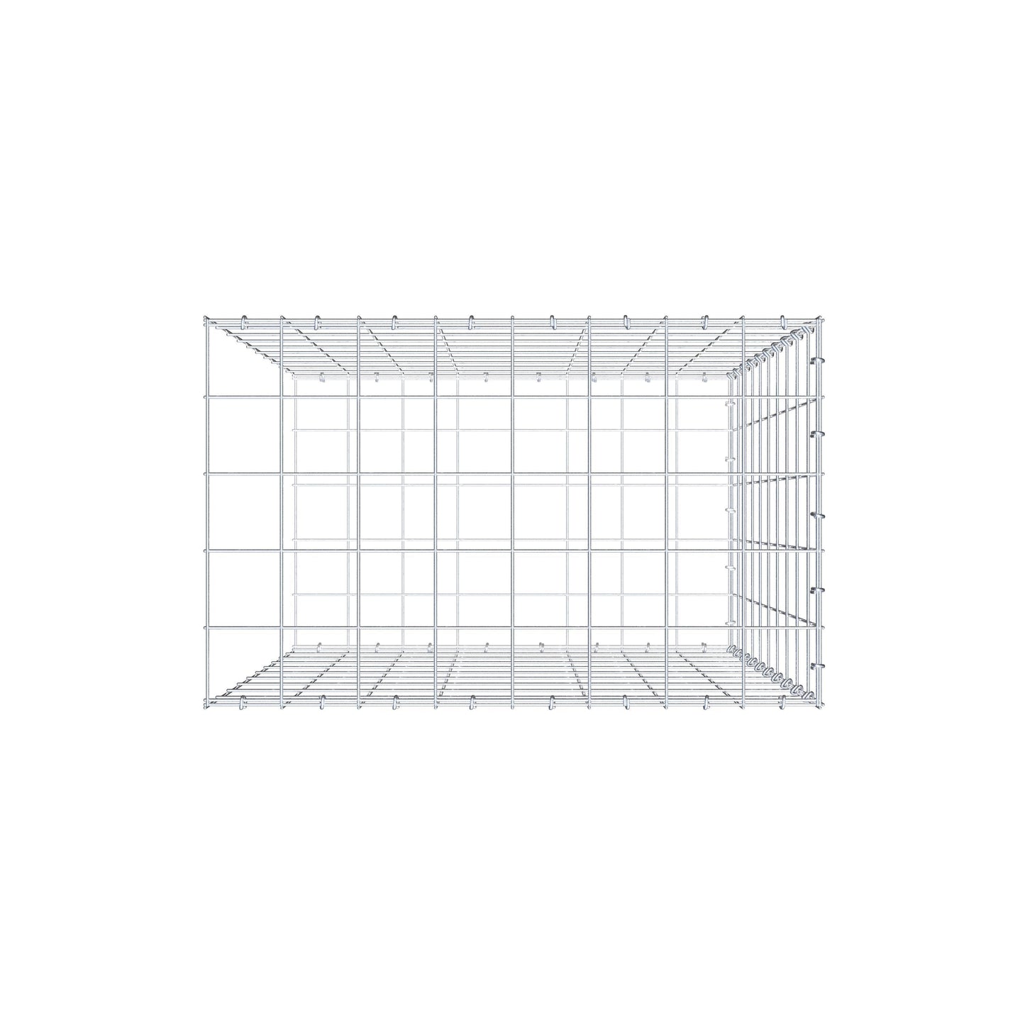 Gavión complementario de tipo 2 100 cm x 80 cm x 50 cm (L x A x P), malla 10 cm x 10 cm, anillo en C