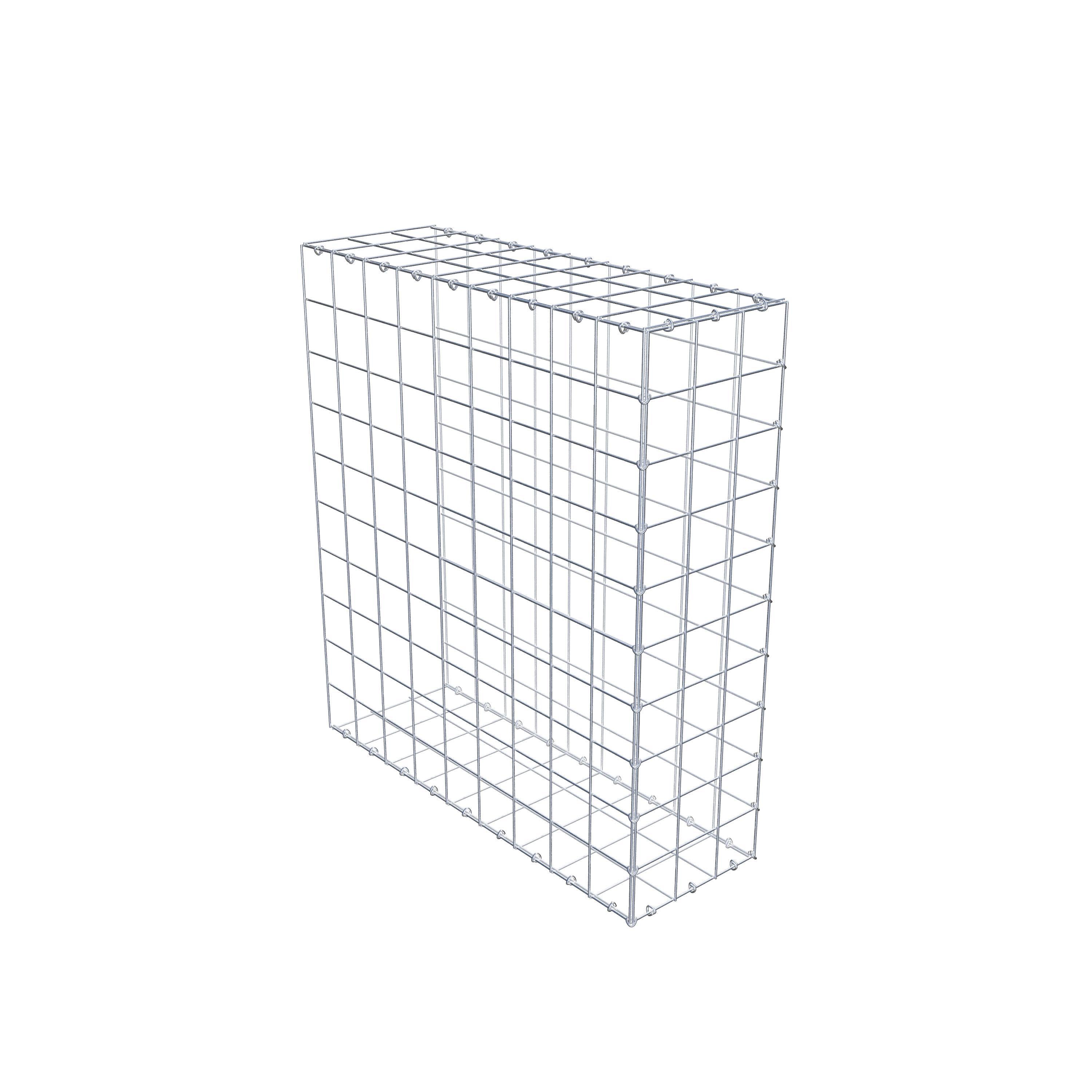 Monteret gabion type 2 100 cm x 90 cm x 30 cm (L x H x D), maskestørrelse 10 cm x 10 cm, C-ring