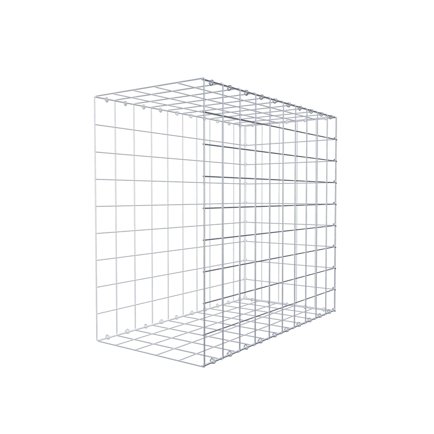Typ 2 påbyggnadsgabion 100 cm x 90 cm x 50 cm (L x H x D), maskstorlek 10 cm x 10 cm, C-ring
