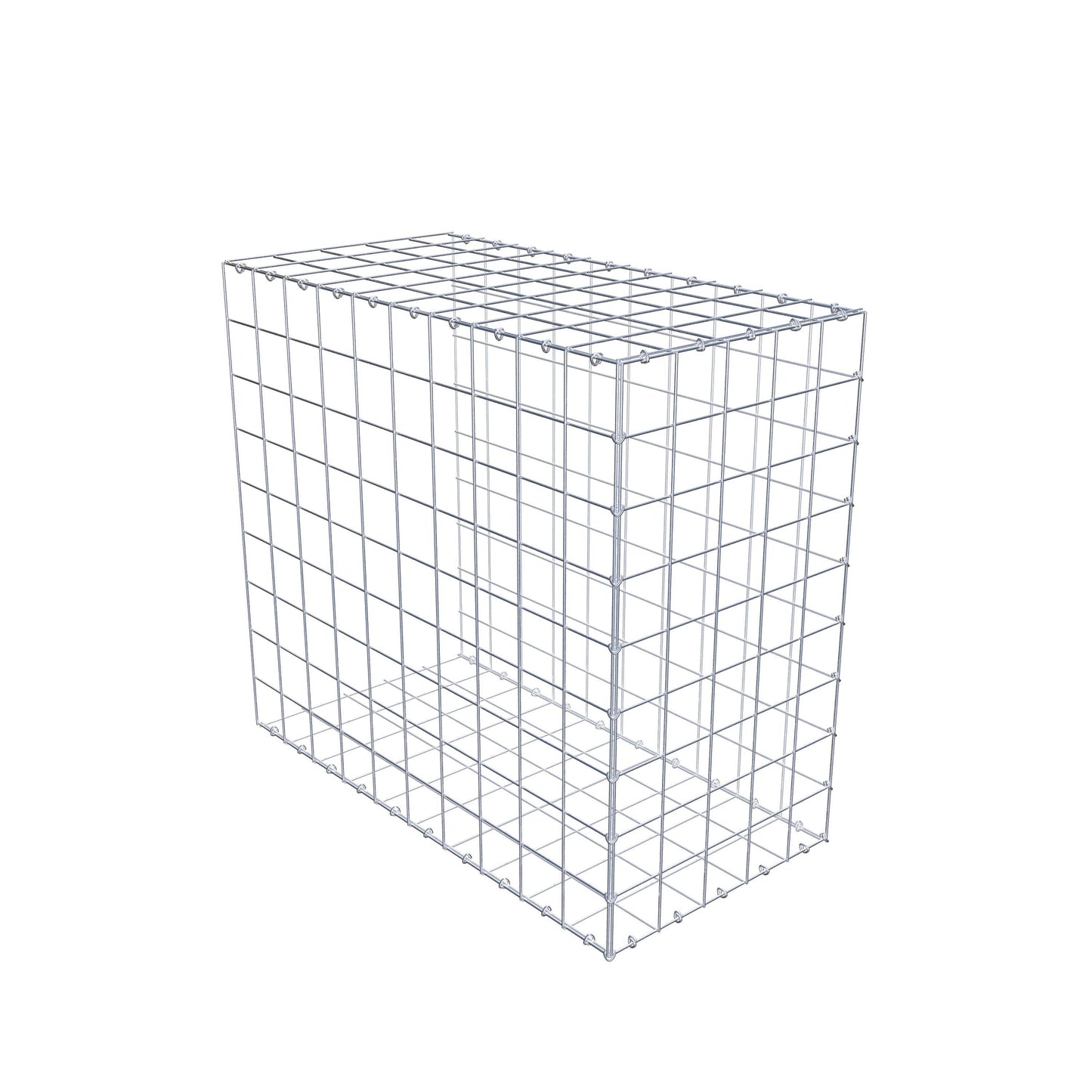 Typ 2 påbyggnadsgabion 100 cm x 90 cm x 50 cm (L x H x D), maskstorlek 10 cm x 10 cm, C-ring