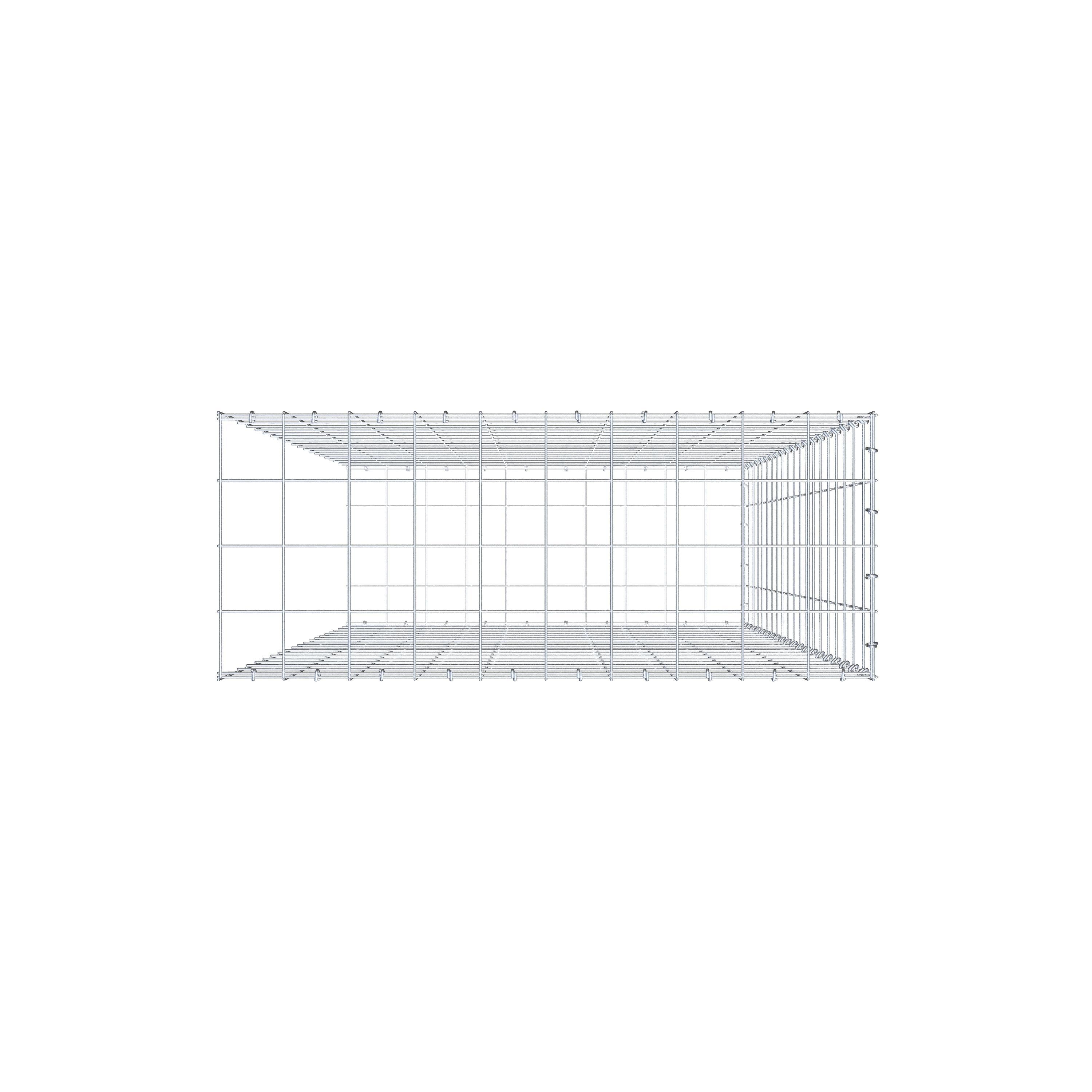 Anbaugabione Typ 2 200 cm x 100 cm x 40 cm (L x H x T), Maschenweite 10 cm x 10 cm, C-Ring