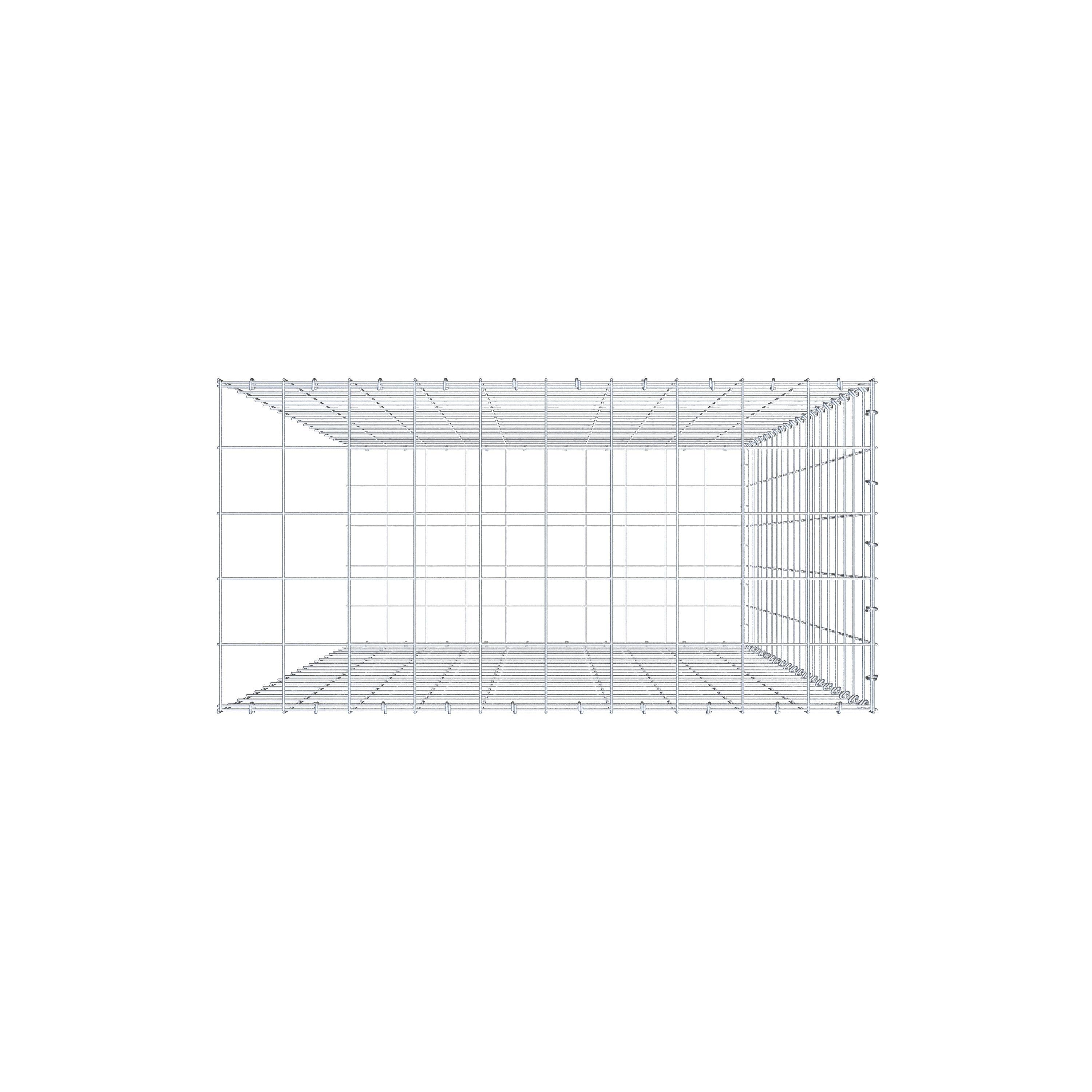 Gabião Tipo 2 200 cm x 100 cm x 50 cm (C x A x P), malhagem 10 cm x 10 cm, anel C