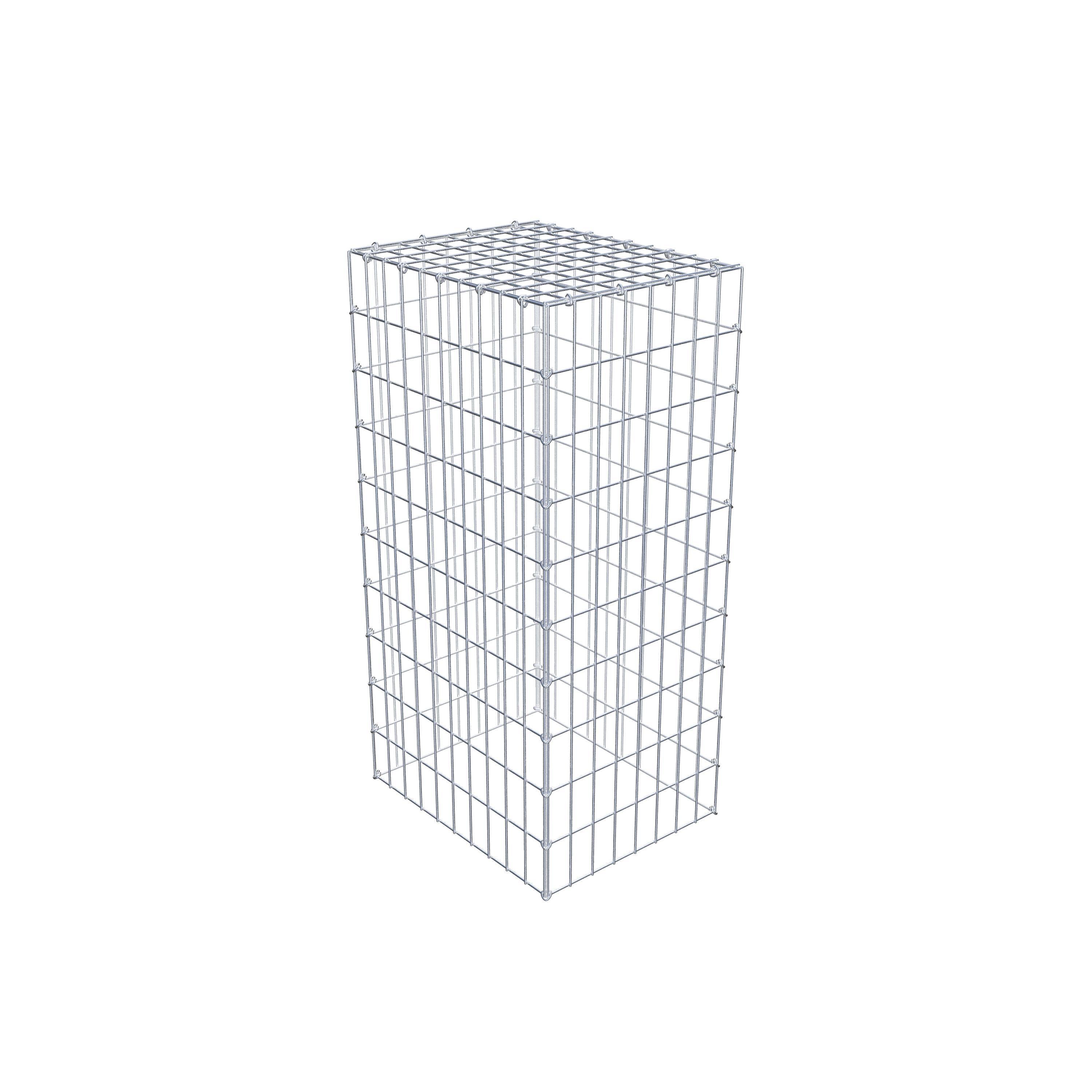 Typ 3 påbyggnadsgabion 100 cm x 50 cm x 40 cm (L x H x D), maskstorlek 5 cm x 10 cm, C-ring