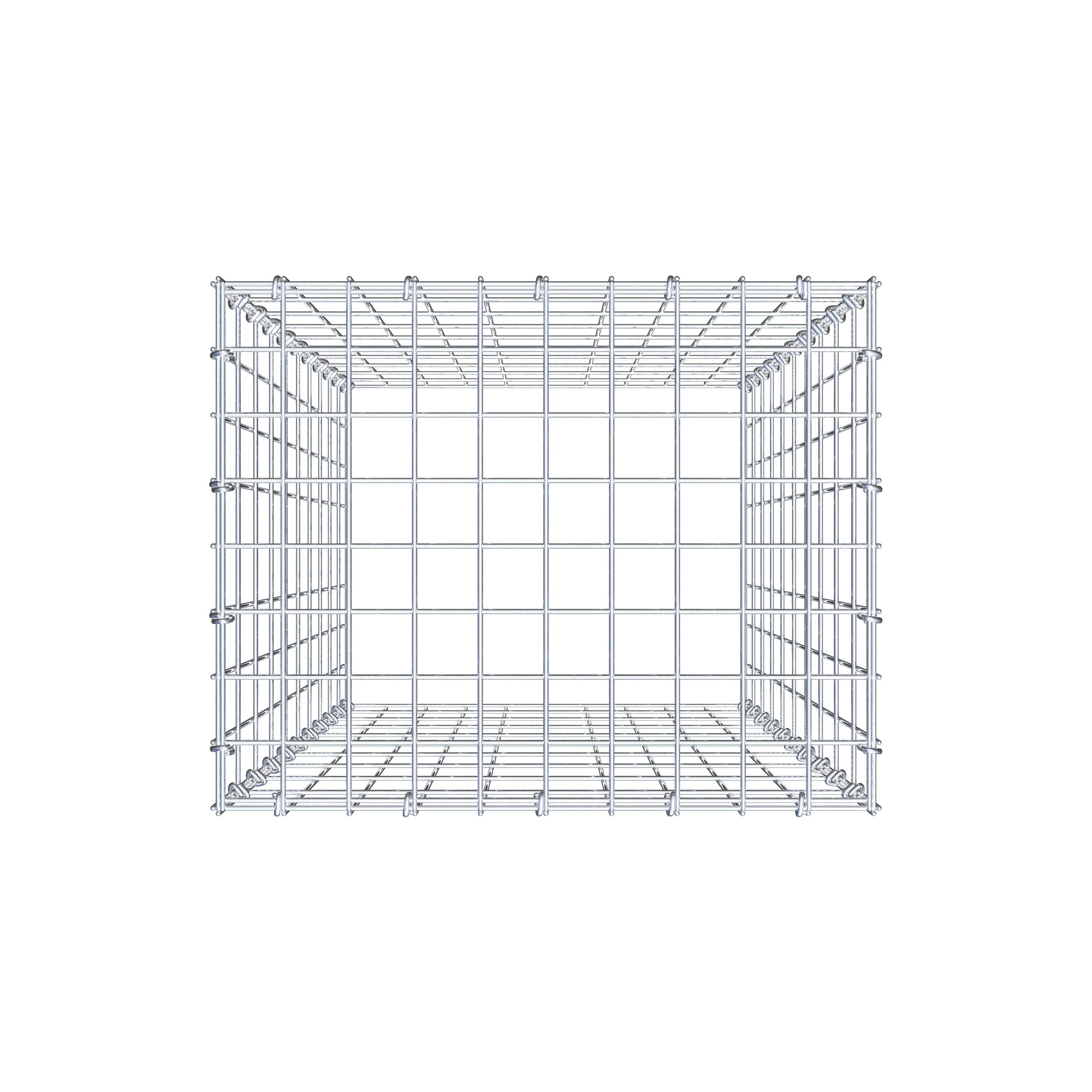 Type 3 oplegkorf 100 cm x 50 cm x 40 cm (L x H x D), maaswijdte 5 cm x 10 cm, C-ring