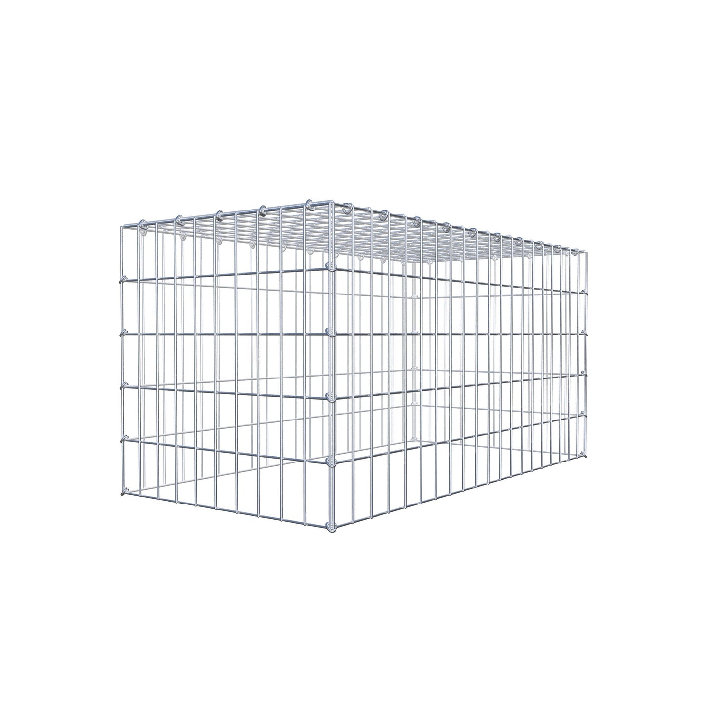 Monteret gabion type 3 100 cm x 50 cm x 50 cm (L x H x D), maskestørrelse 5 cm x 10 cm, C-ring