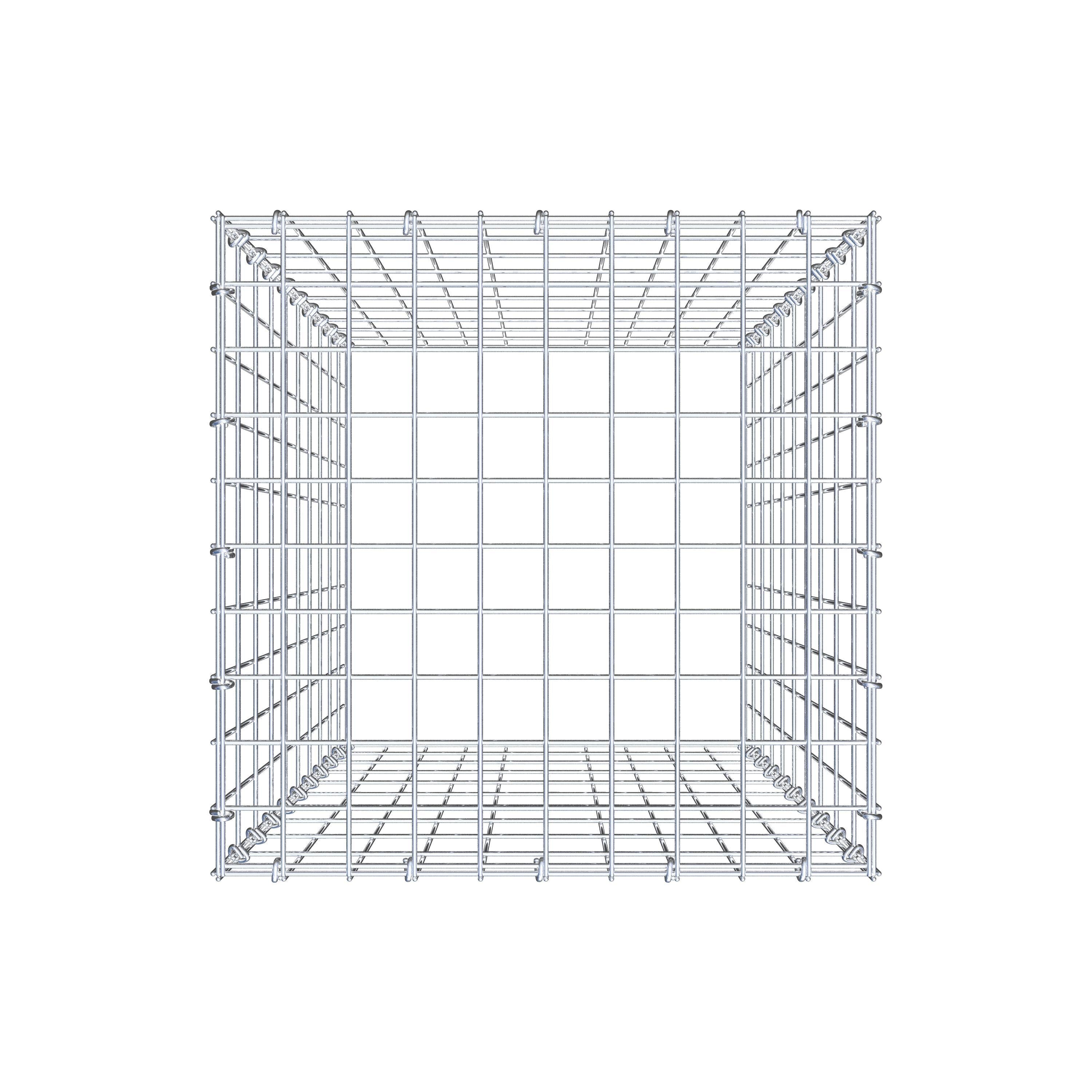 Monteret gabion type 3 100 cm x 50 cm x 50 cm (L x H x D), maskestørrelse 5 cm x 10 cm, C-ring