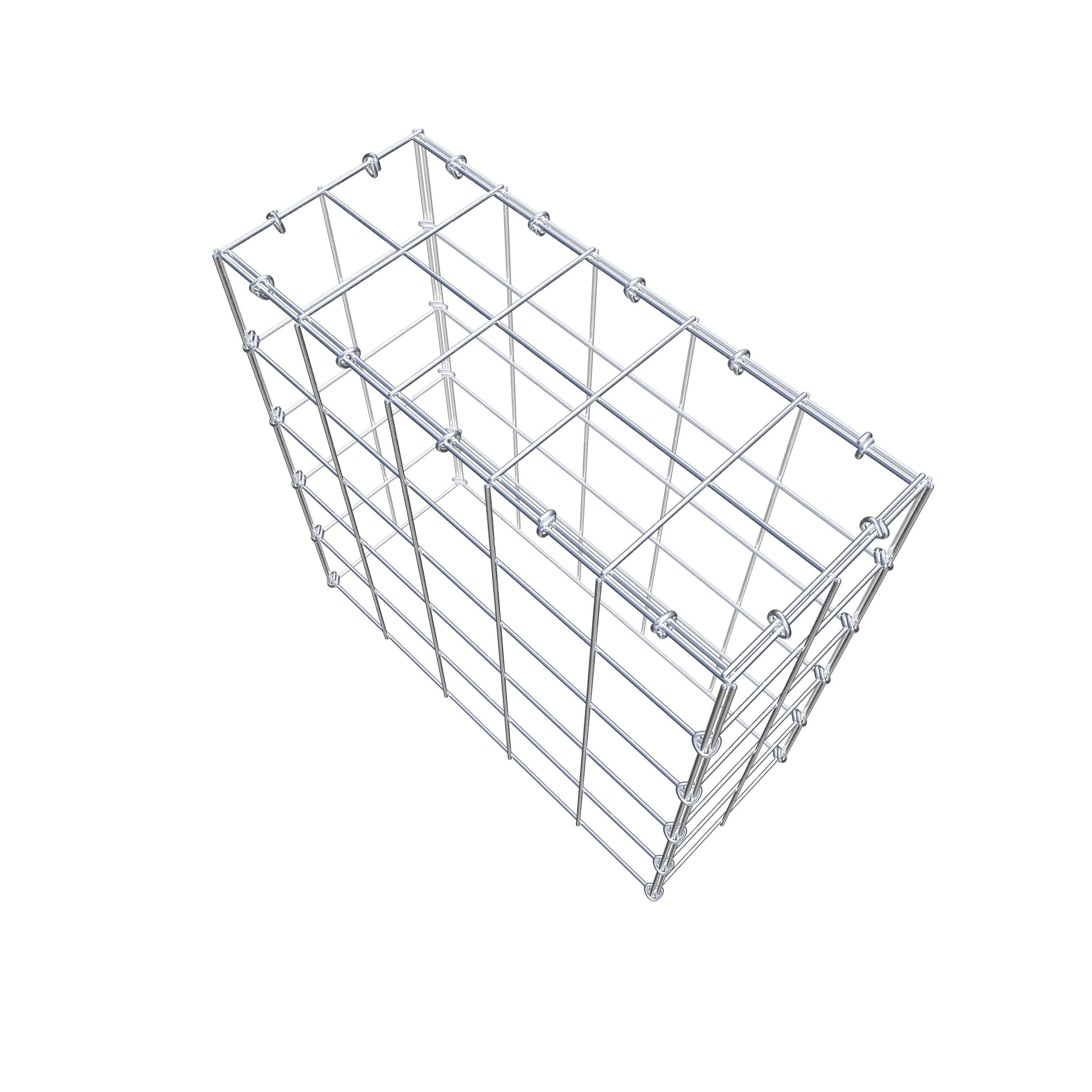 Monteret gabion type 3 50 cm x 50 cm x 20 cm (L x H x D), maskestørrelse 10 cm x 10 cm, C-ring