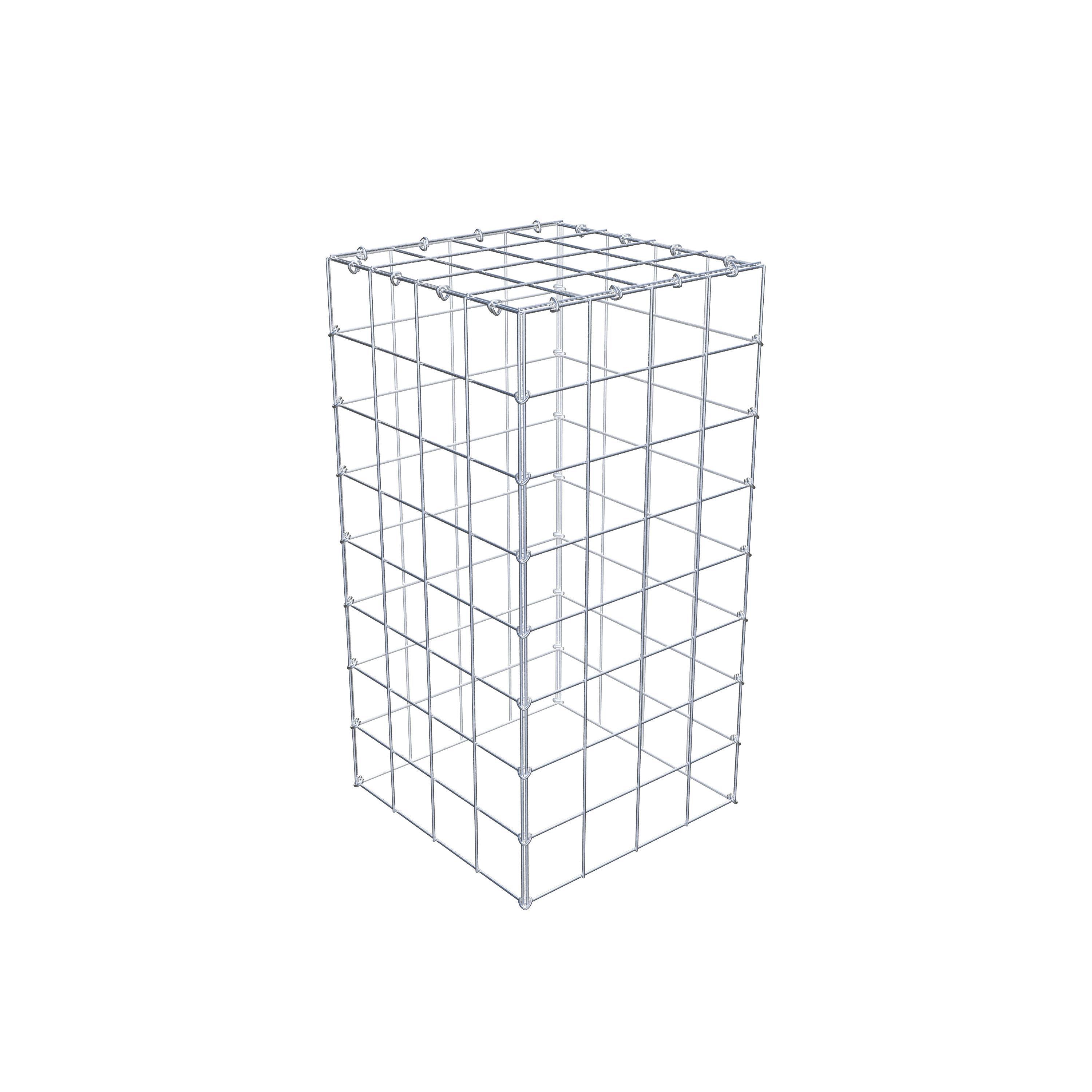 Mounted gabion type 3 80 cm x 40 cm x 40 cm (L x H x D), mesh size 10 cm x 10 cm, C-ring