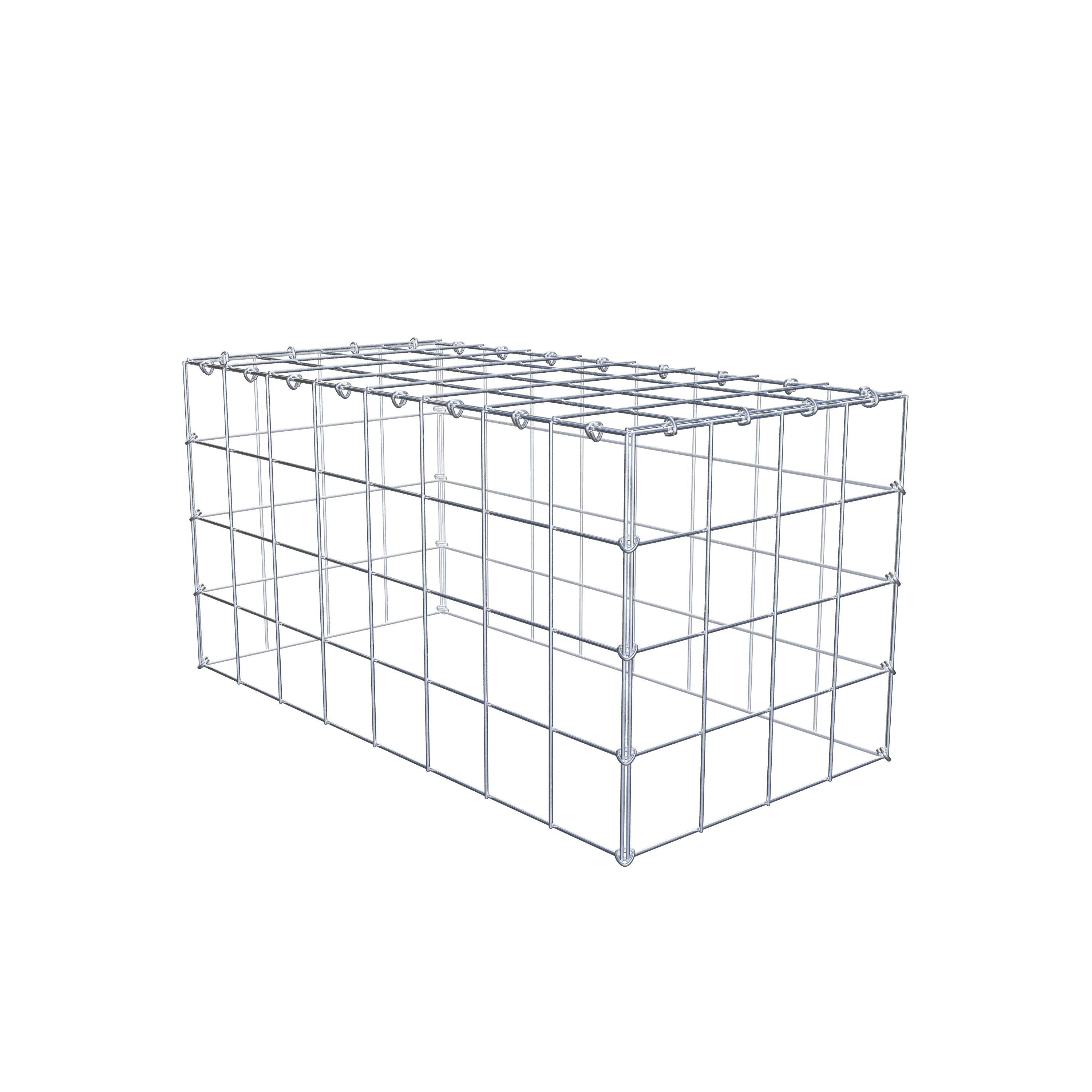 Mounted gabion type 3 80 cm x 40 cm x 40 cm (L x H x D), mesh size 10 cm x 10 cm, C-ring