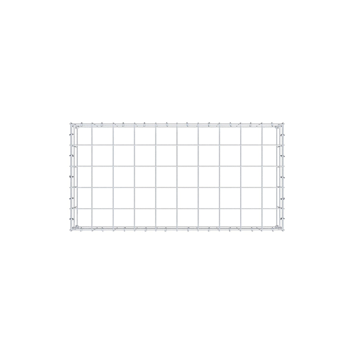 Typ 3 påbyggnadsgabion 100 cm x 20 cm x 50 cm (L x H x D), maskstorlek 10 cm x 10 cm, C-ring