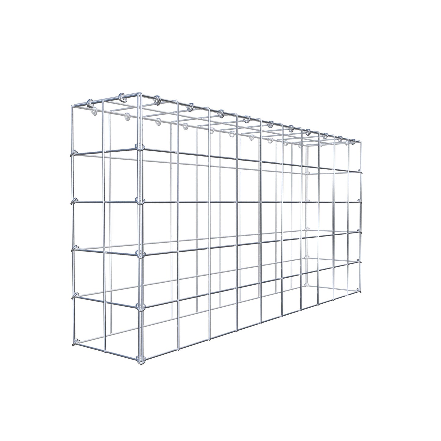 Monteret gabion type 3 100 cm x 50 cm x 20 cm (L x H x D), maskestørrelse 10 cm x 10 cm, C-ring