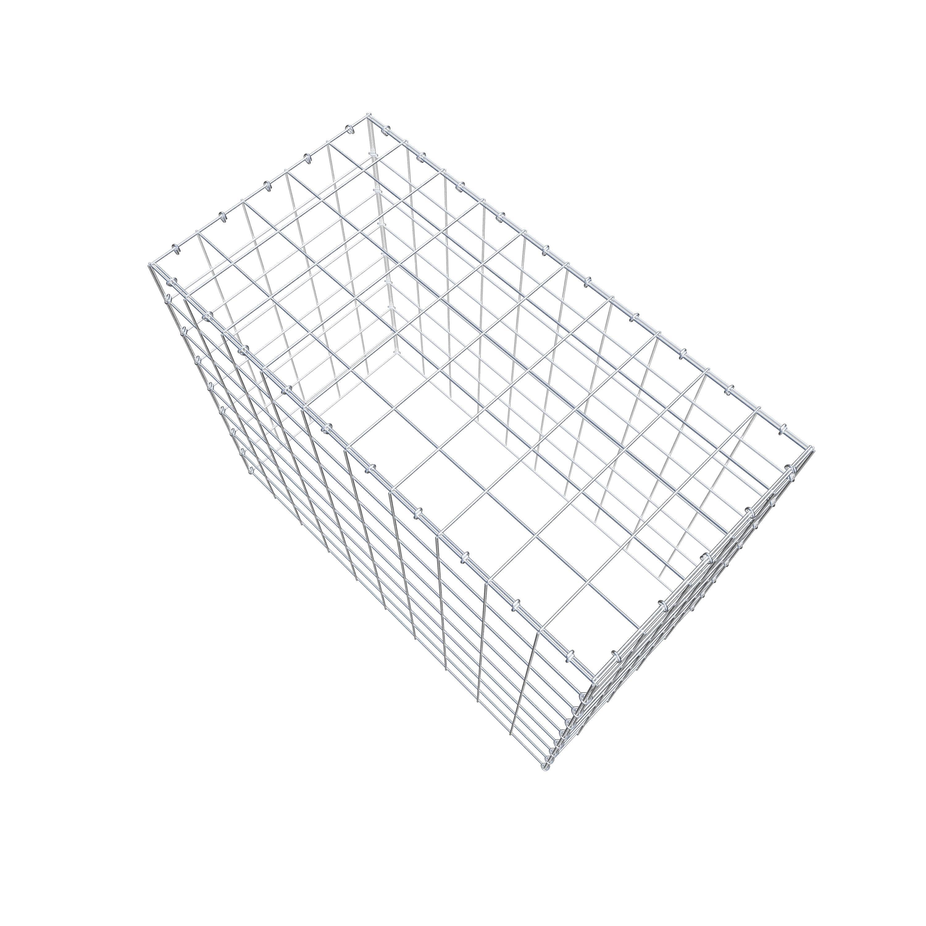 Mounted gabion type 3 100 cm x 80 cm x 50 cm (L x H x D), mesh size 10 cm x 10 cm, C-ring