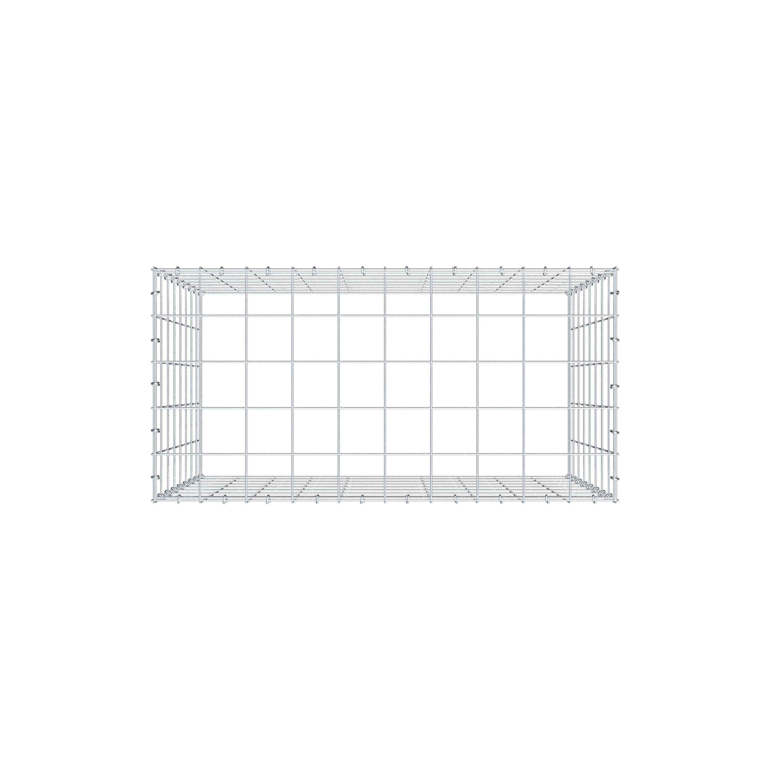 Gabião Tipo 3 100 cm x 80 cm x 50 cm (C x A x P), malhagem 10 cm x 10 cm, anel C