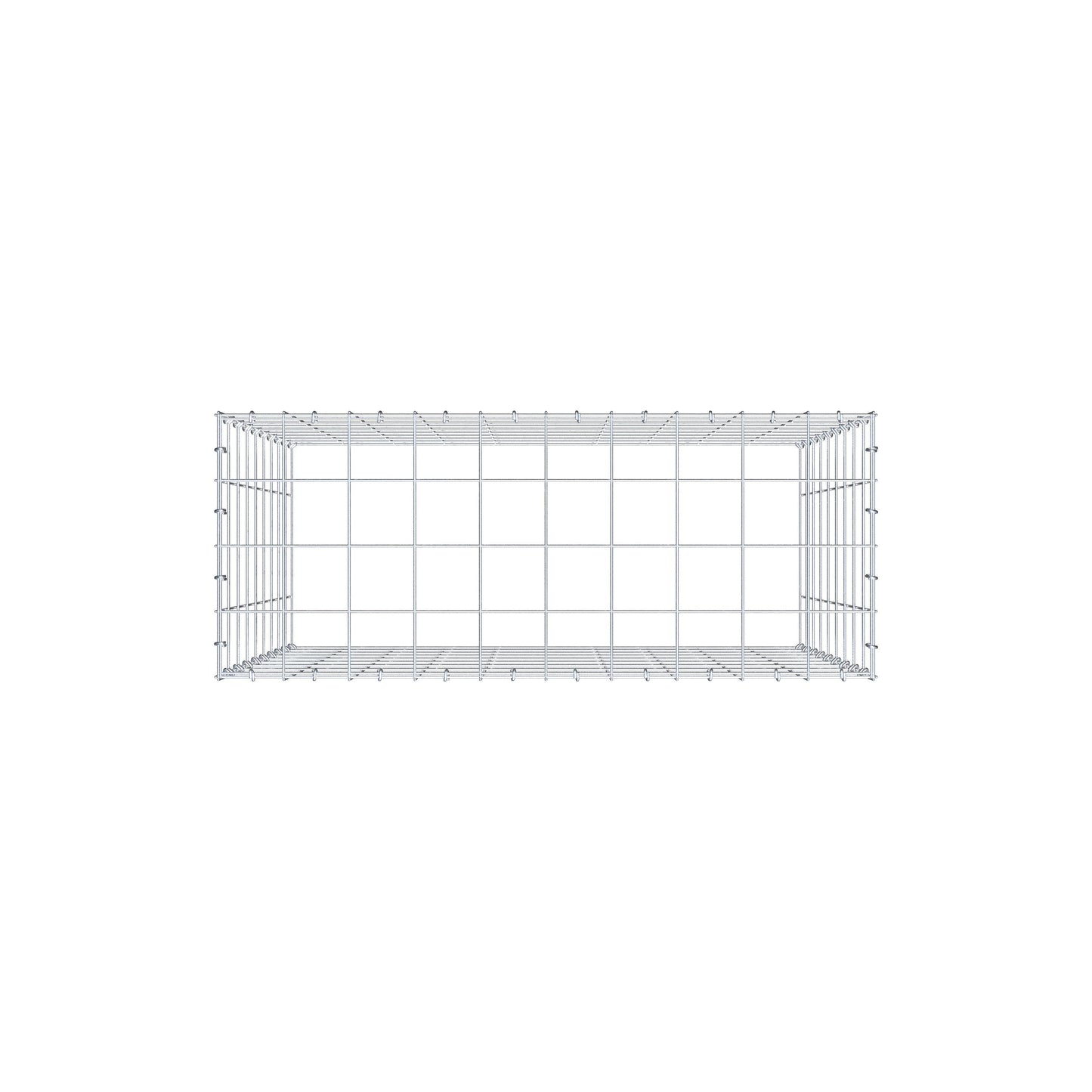 Monteret gabion type 3 100 cm x 90 cm x 40 cm (L x H x D), maskestørrelse 10 cm x 10 cm, C-ring