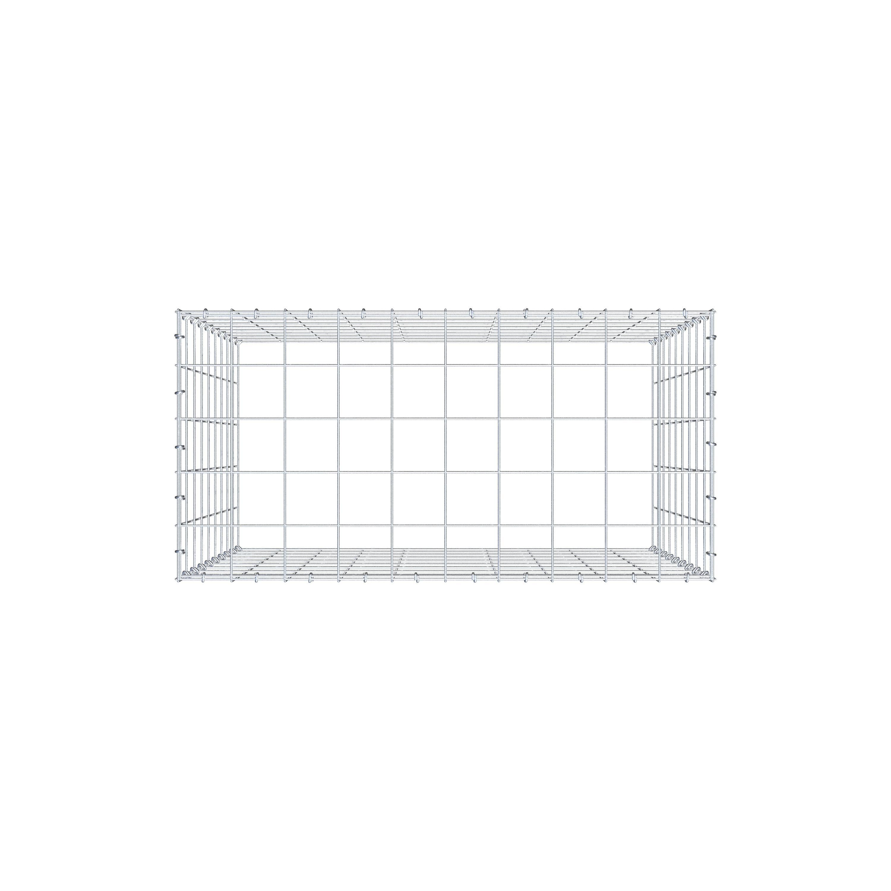 Anbaugabione Typ 3 100 cm x 90 cm x 50 cm (L x H x T), Maschenweite 10 cm x 10 cm, C-Ring