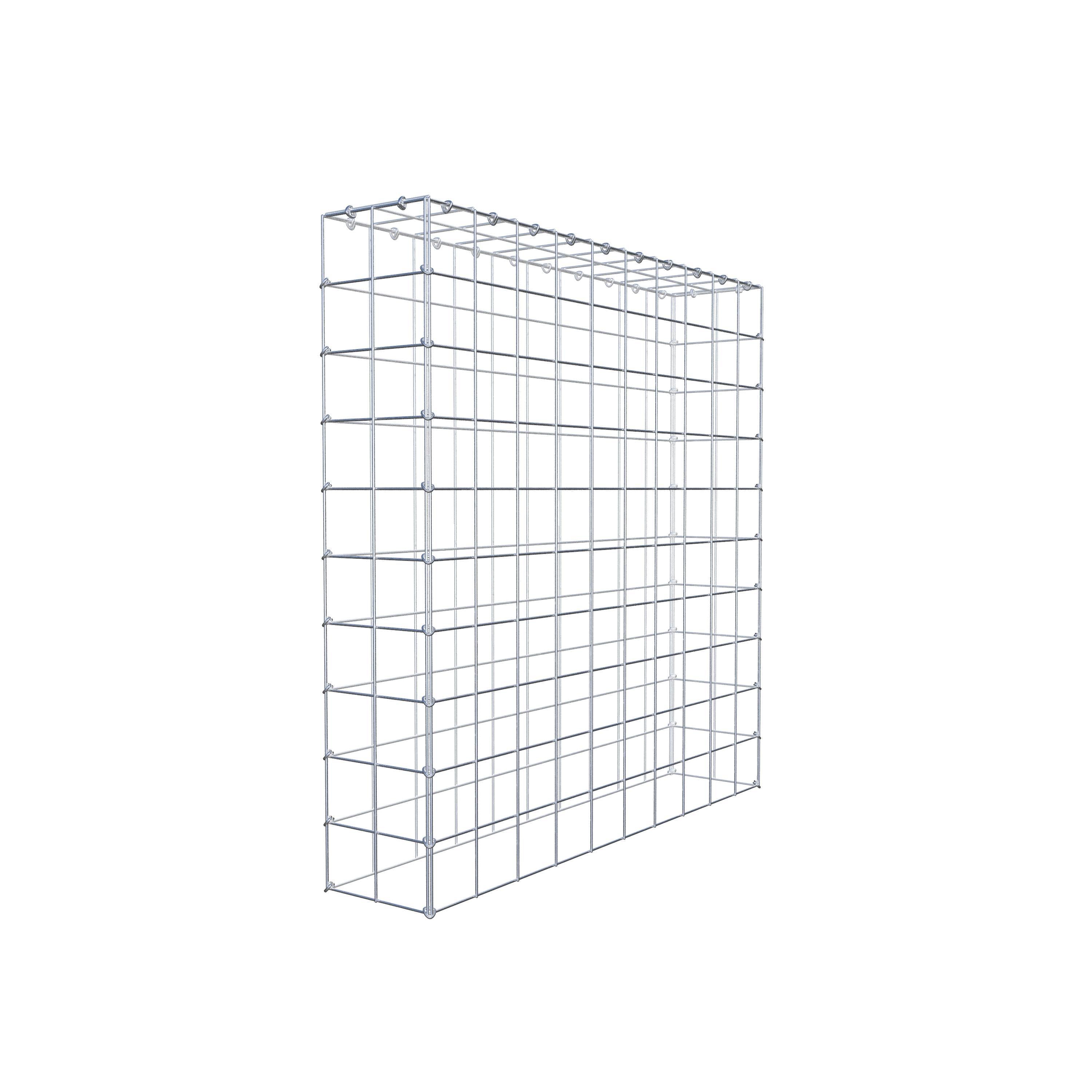 Typ 3 påbyggnadsgabion 100 cm x 100 cm x 20 cm (L x H x D), maskstorlek 10 cm x 10 cm, C-ring