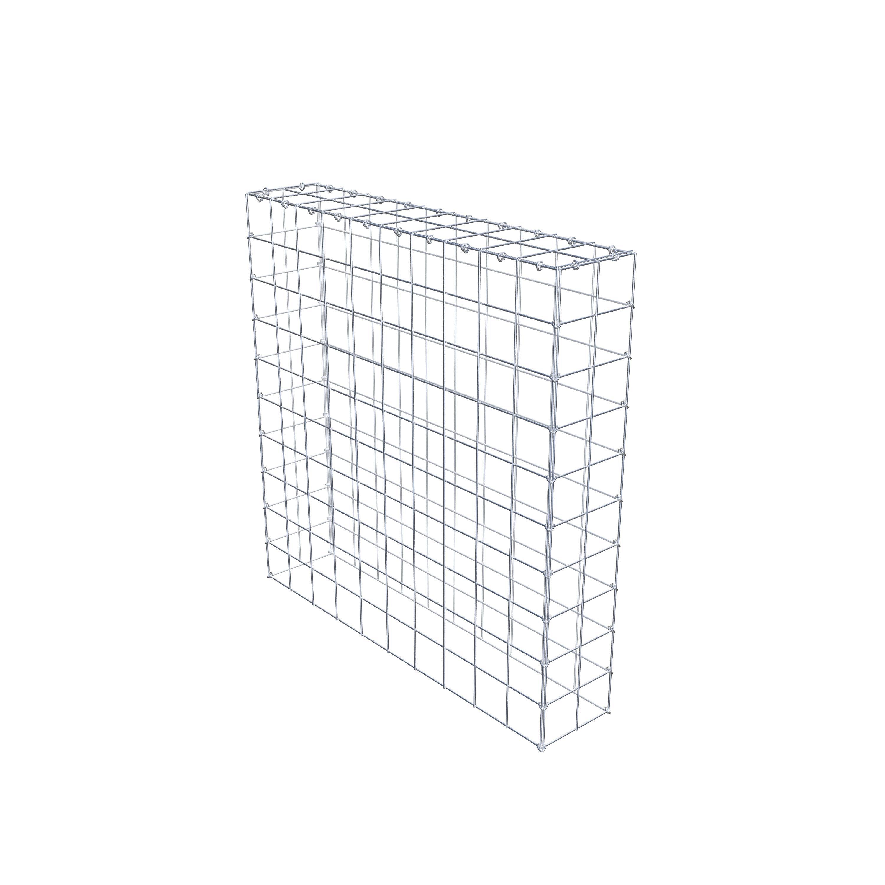 Typ 3 påbyggnadsgabion 100 cm x 100 cm x 20 cm (L x H x D), maskstorlek 10 cm x 10 cm, C-ring