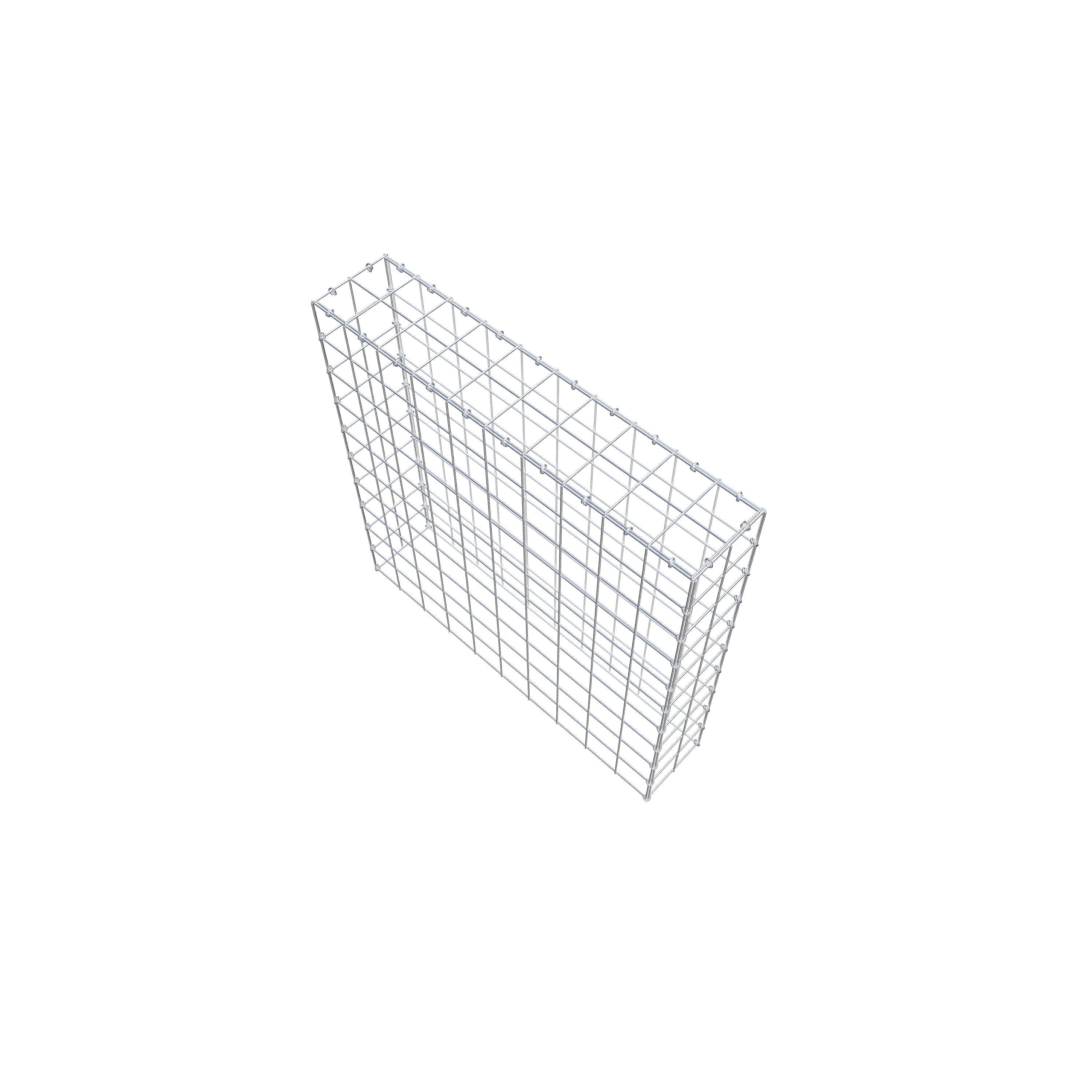 Typ 3 påbyggnadsgabion 100 cm x 100 cm x 20 cm (L x H x D), maskstorlek 10 cm x 10 cm, C-ring