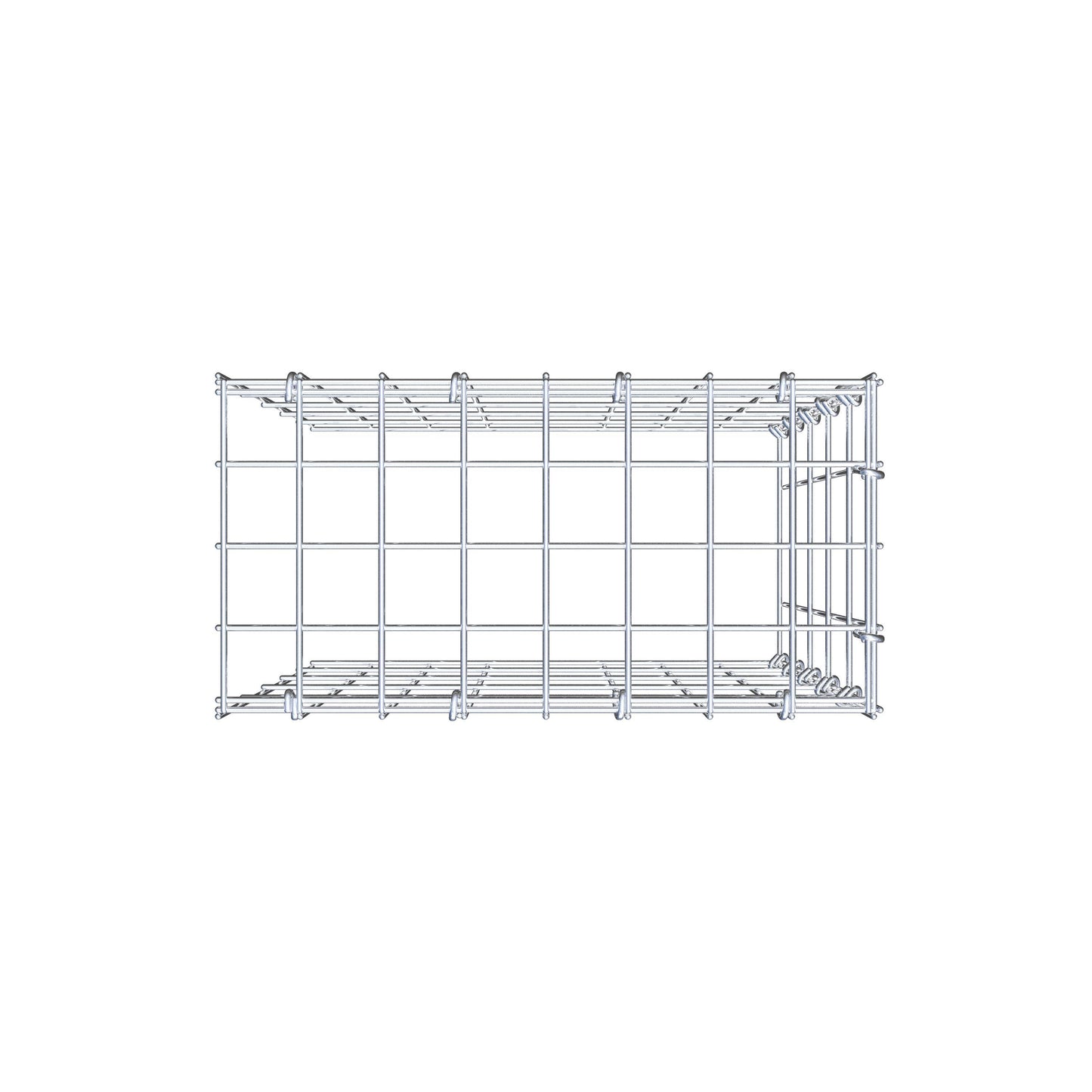 Monteret gabion type 4 50 cm x 40 cm x 20 cm (L x H x D), maskestørrelse 5 cm x 10 cm, C-ring