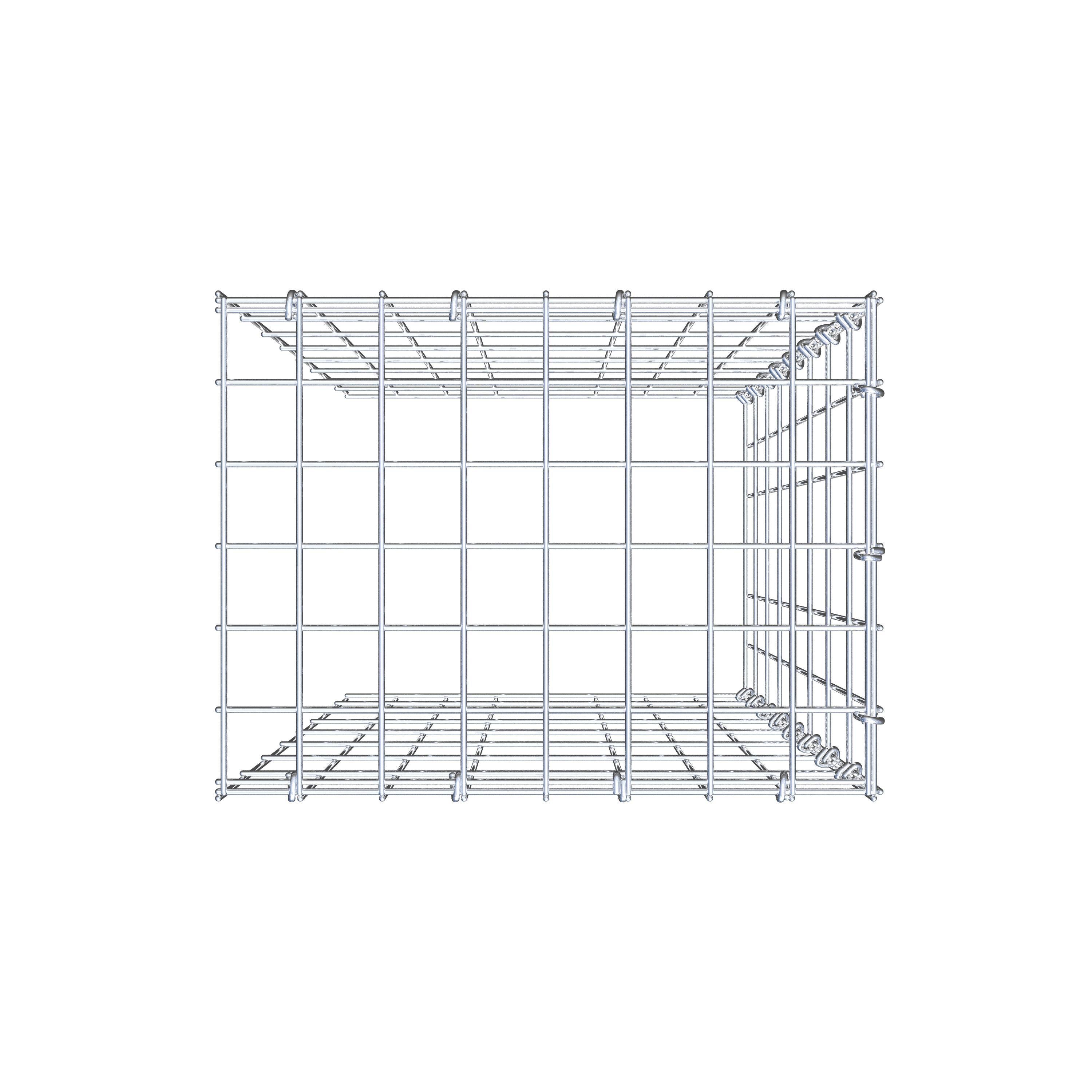 Anbaugabione Typ 4 80 cm x 40 cm x 30 cm (L x H x T), Maschenweite 5 cm x 10 cm, C-Ring