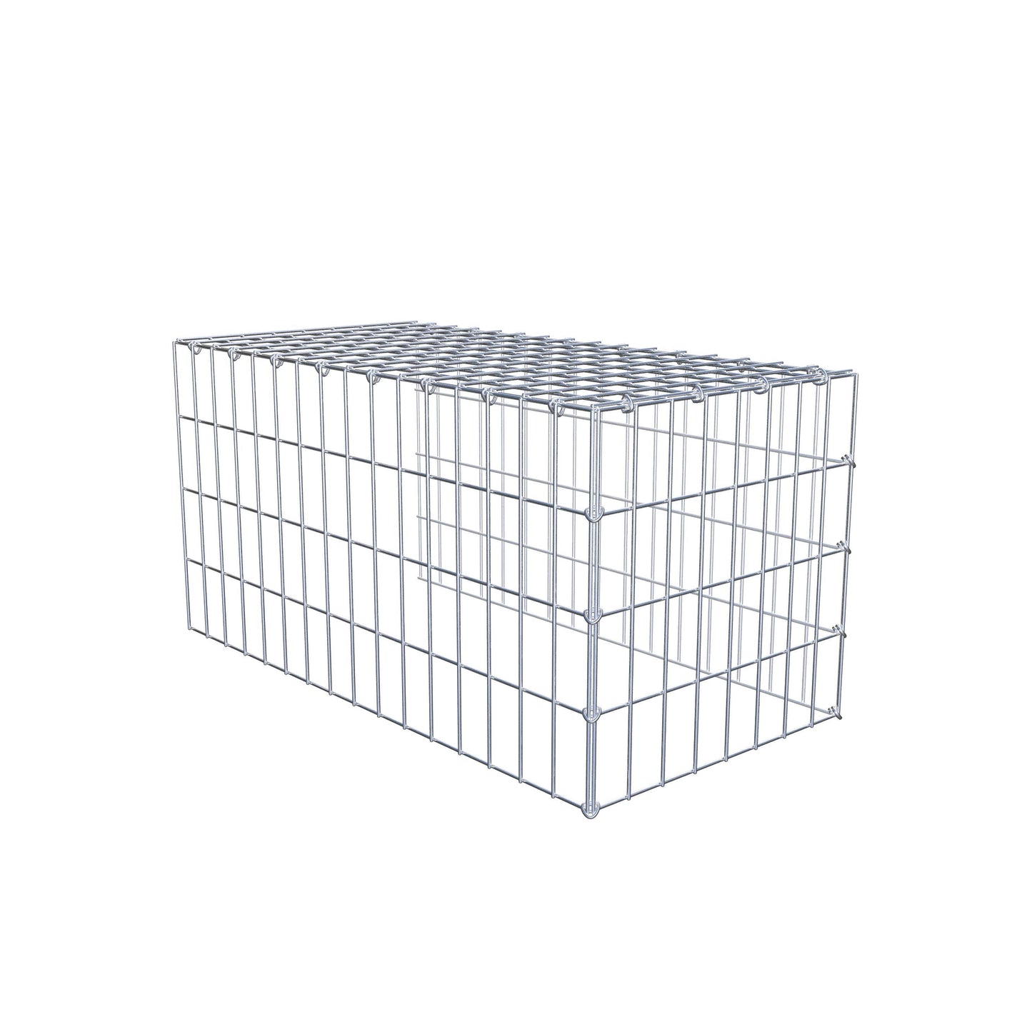 Mounted gabion type 4 80 cm x 40 cm x 40 cm (L x H x D), mesh size 5 cm x 10 cm, C-ring
