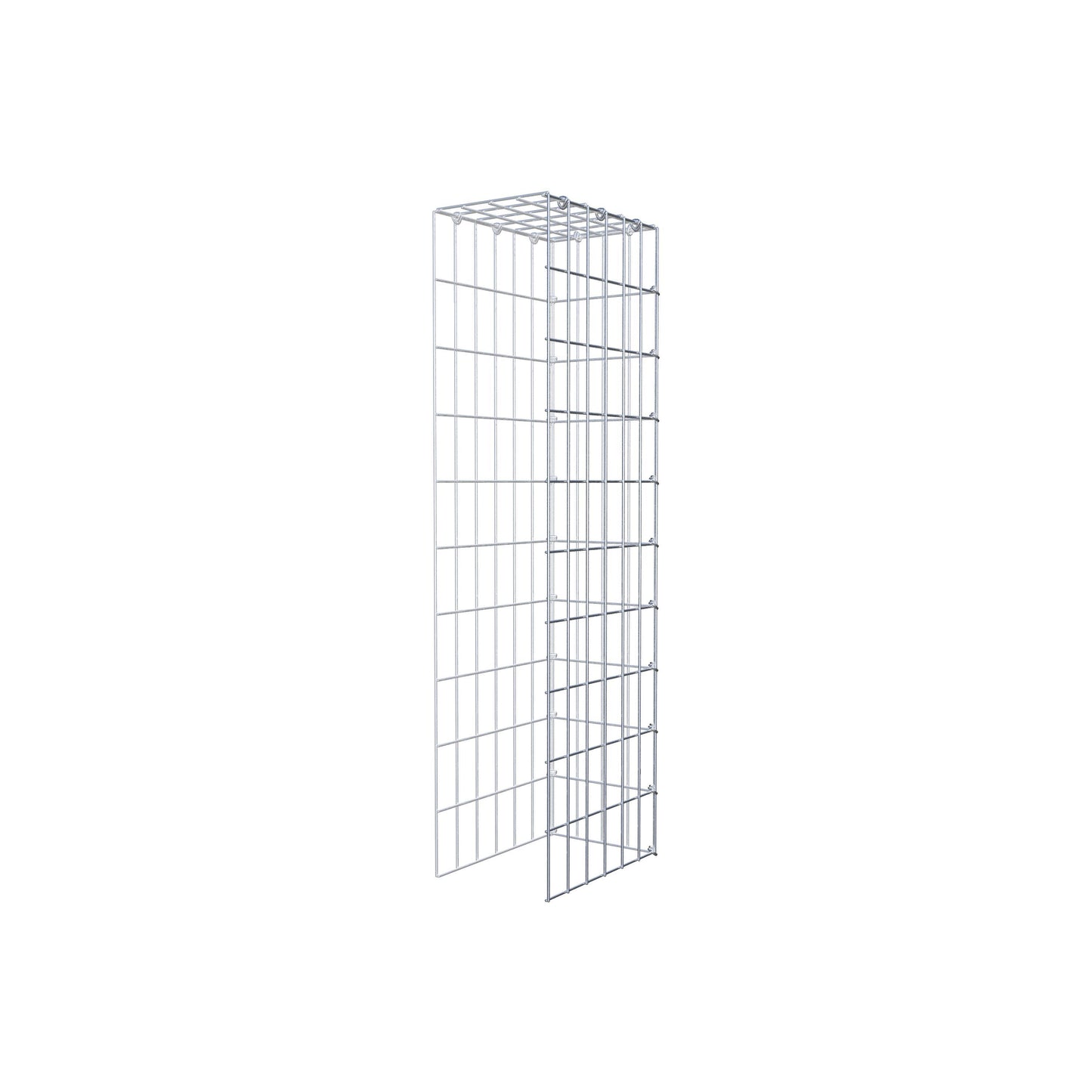 Typ 4 påbyggnadsgabion 100 cm x 30 cm x 20 cm (L x H x D), maskstorlek 5 cm x 10 cm, C-ring