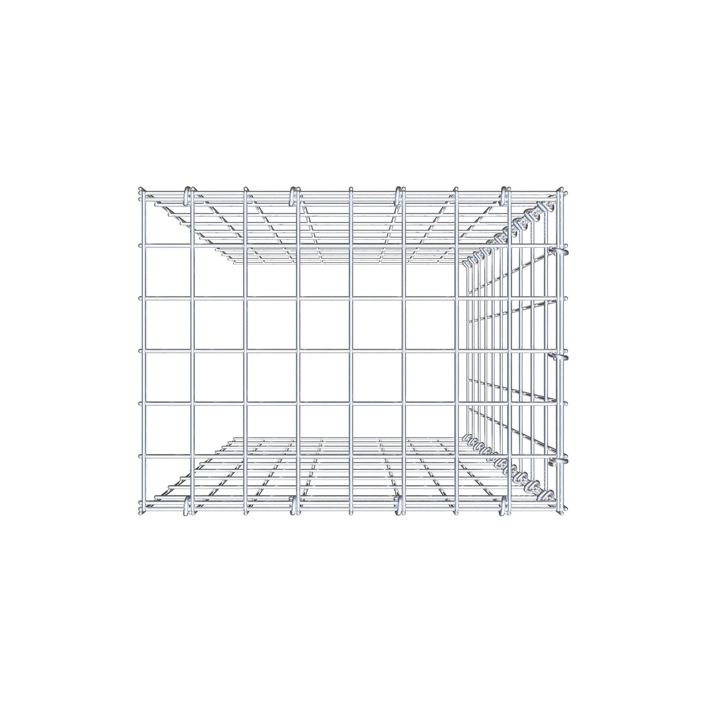 Typ 4 påbyggnadsgabion 100 cm x 40 cm x 30 cm (L x H x D), maskstorlek 5 cm x 10 cm, C-ring