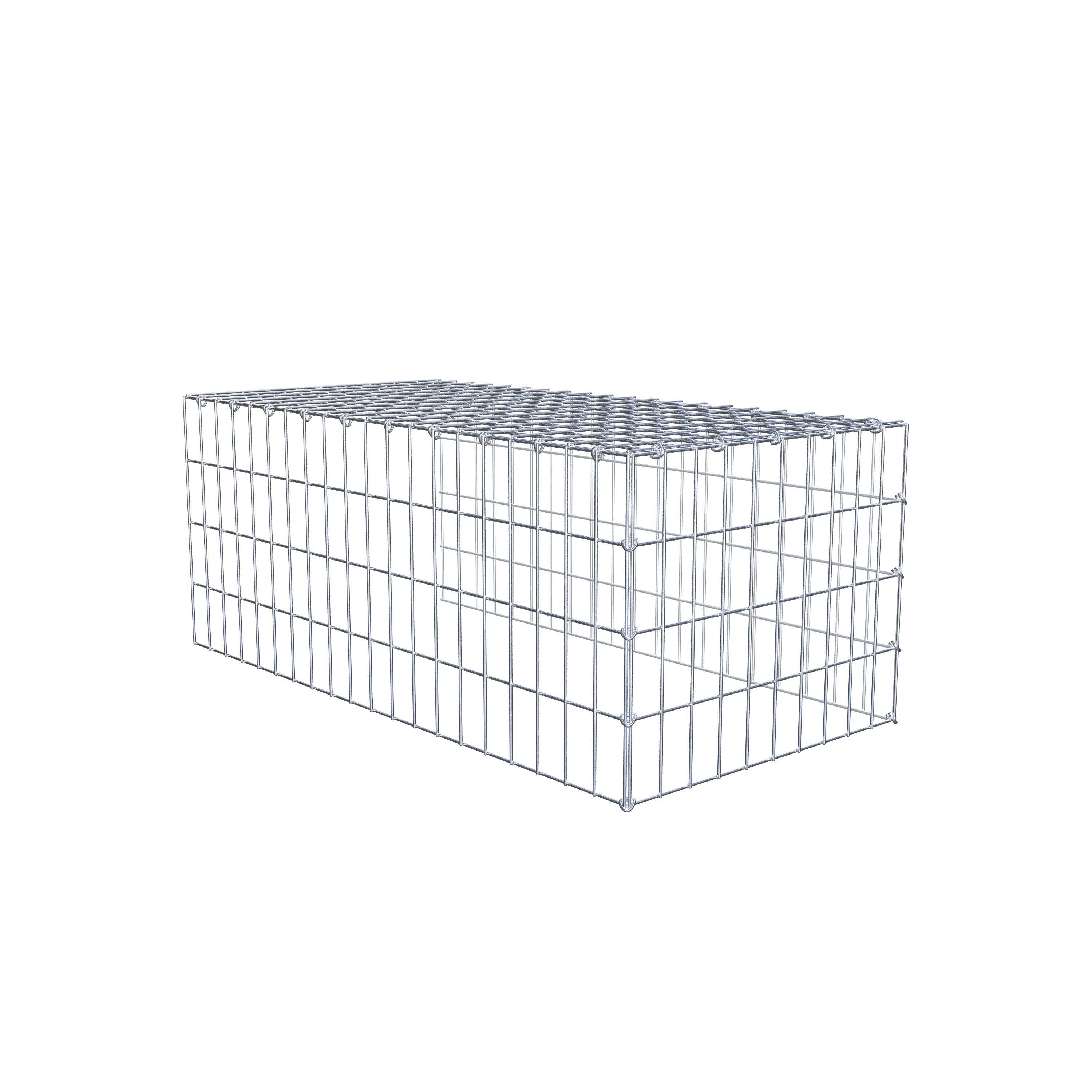 Mounted gabion type 4 100 cm x 40 cm x 50 cm (L x H x D), mesh size 5 cm x 10 cm, C-ring