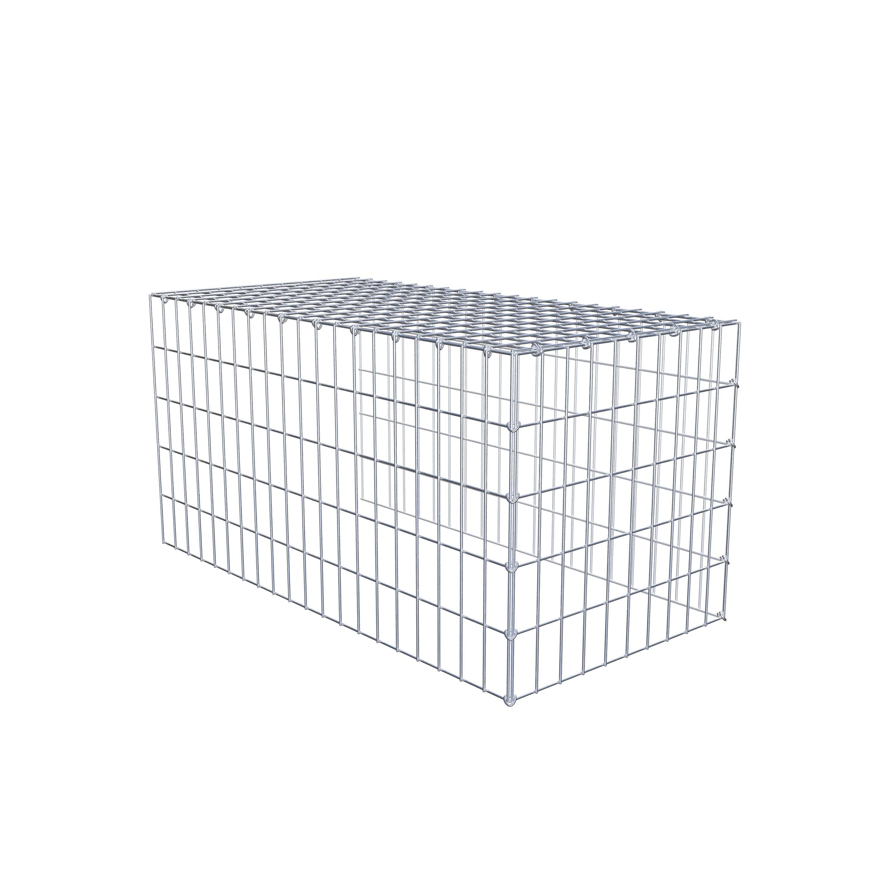 Mounted gabion type 4 100 cm x 50 cm x 50 cm (L x H x D), mesh size 5 cm x 10 cm, C-ring