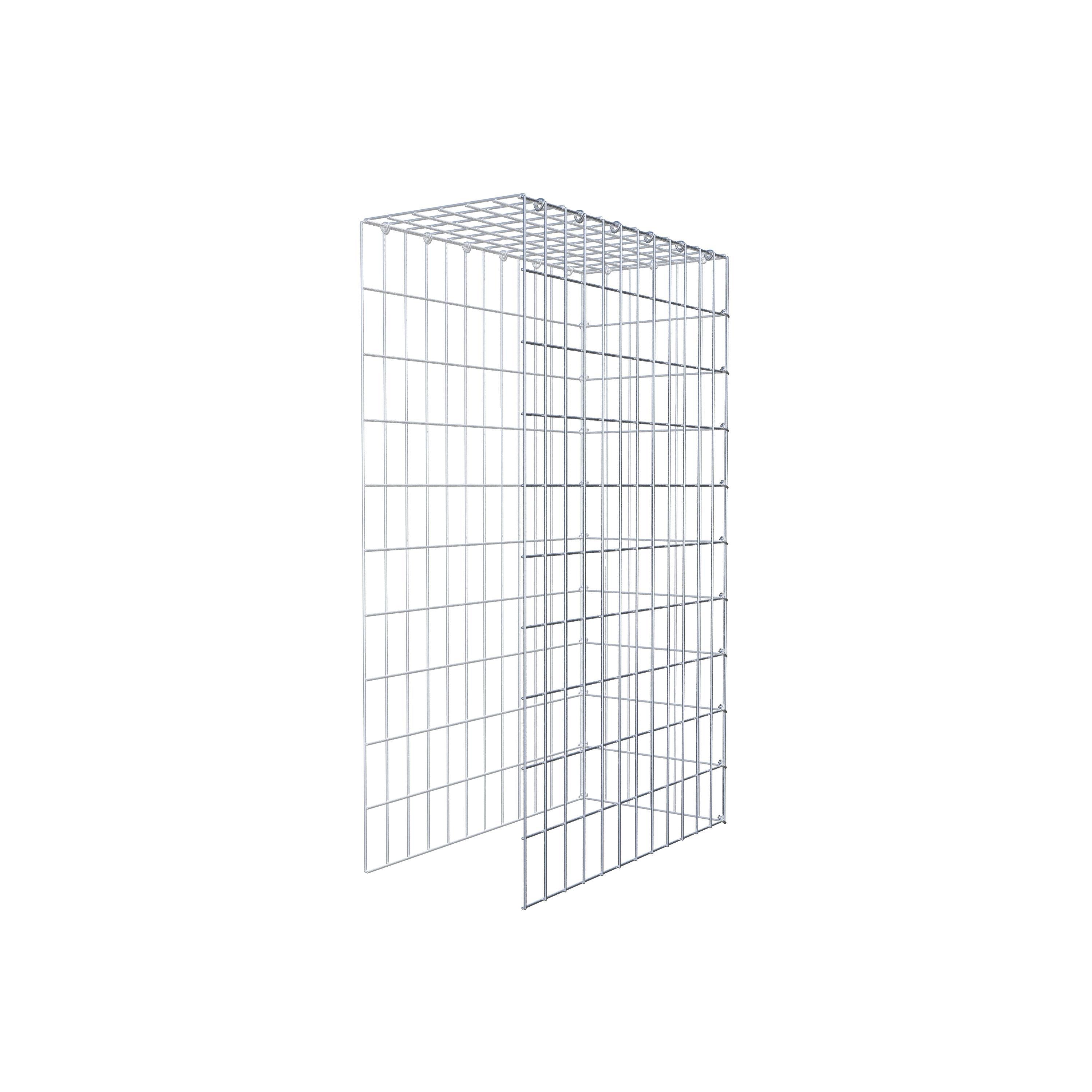 Monteret gabion type 4 100 cm x 60 cm x 30 cm (L x H x D), maskestørrelse 5 cm x 10 cm, C-ring