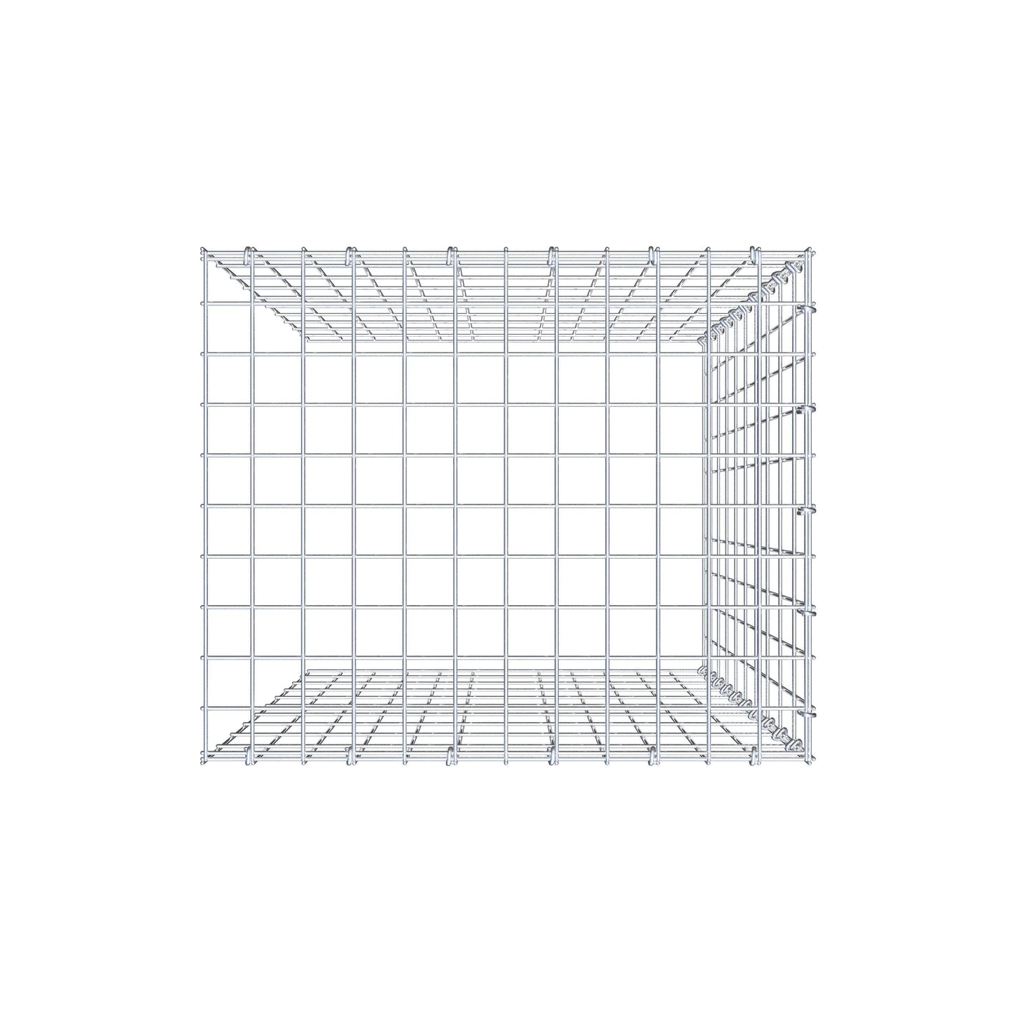 Typ 4 påbyggnadsgabion 100 cm x 60 cm x 50 cm (L x H x D), maskstorlek 5 cm x 10 cm, C-ring