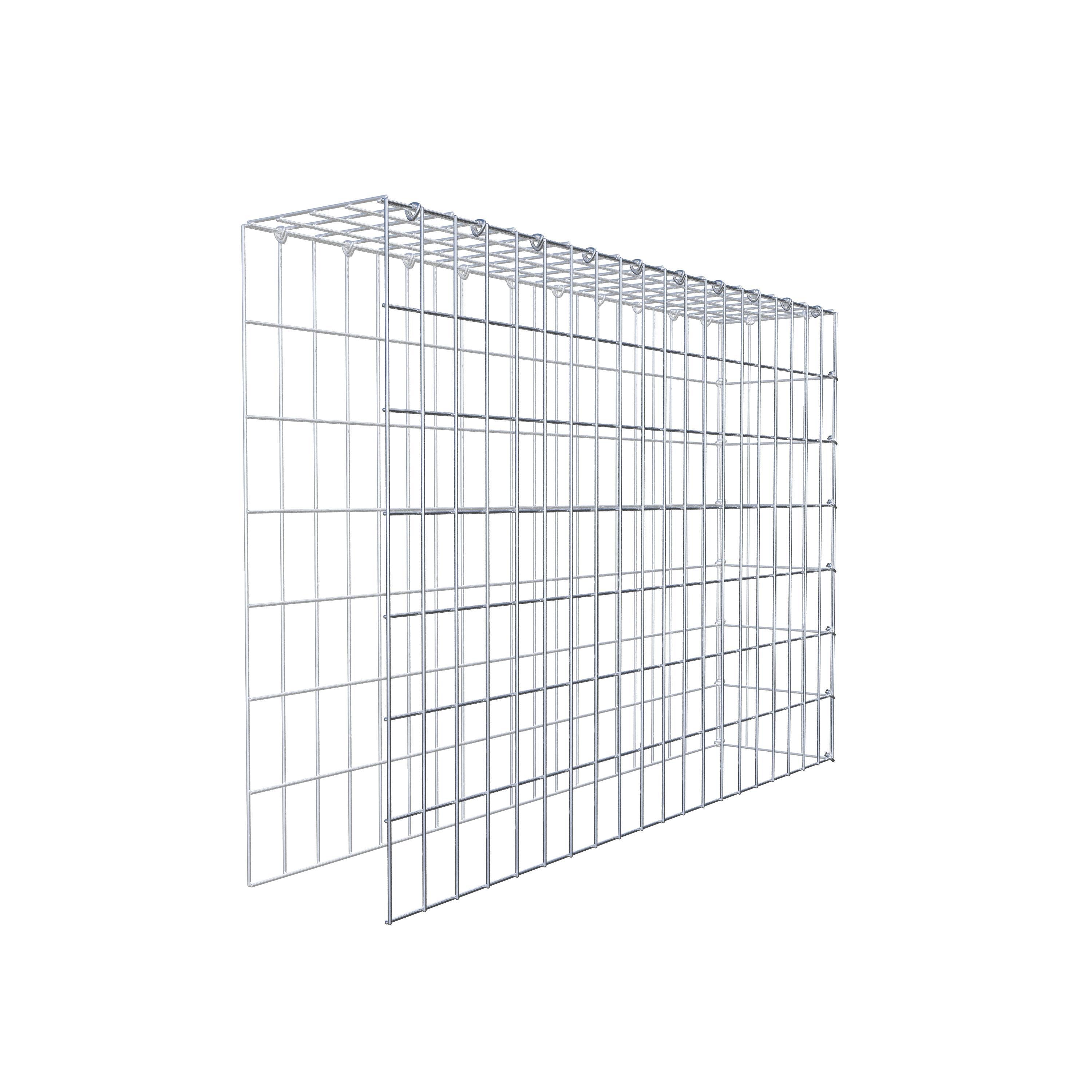 Typ 4 påbyggnadsgabion 100 cm x 70 cm x 20 cm (L x H x D), maskstorlek 5 cm x 10 cm, C-ring