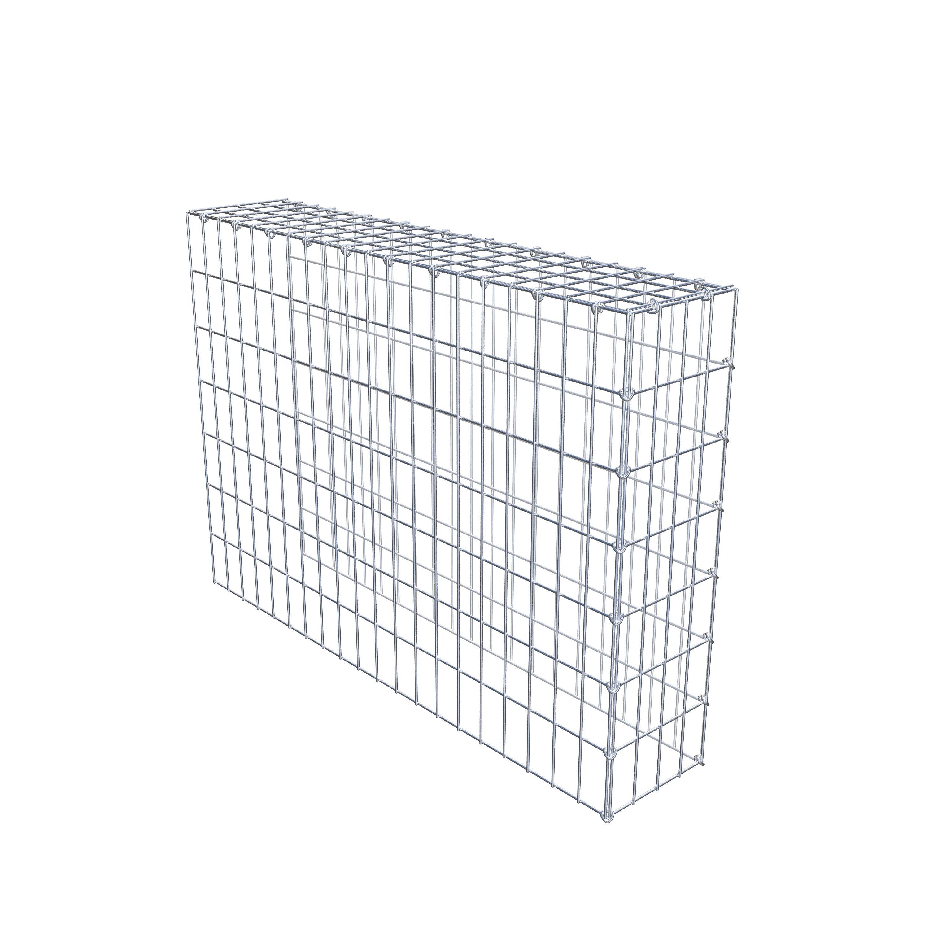 Typ 4 påbyggnadsgabion 100 cm x 70 cm x 20 cm (L x H x D), maskstorlek 5 cm x 10 cm, C-ring