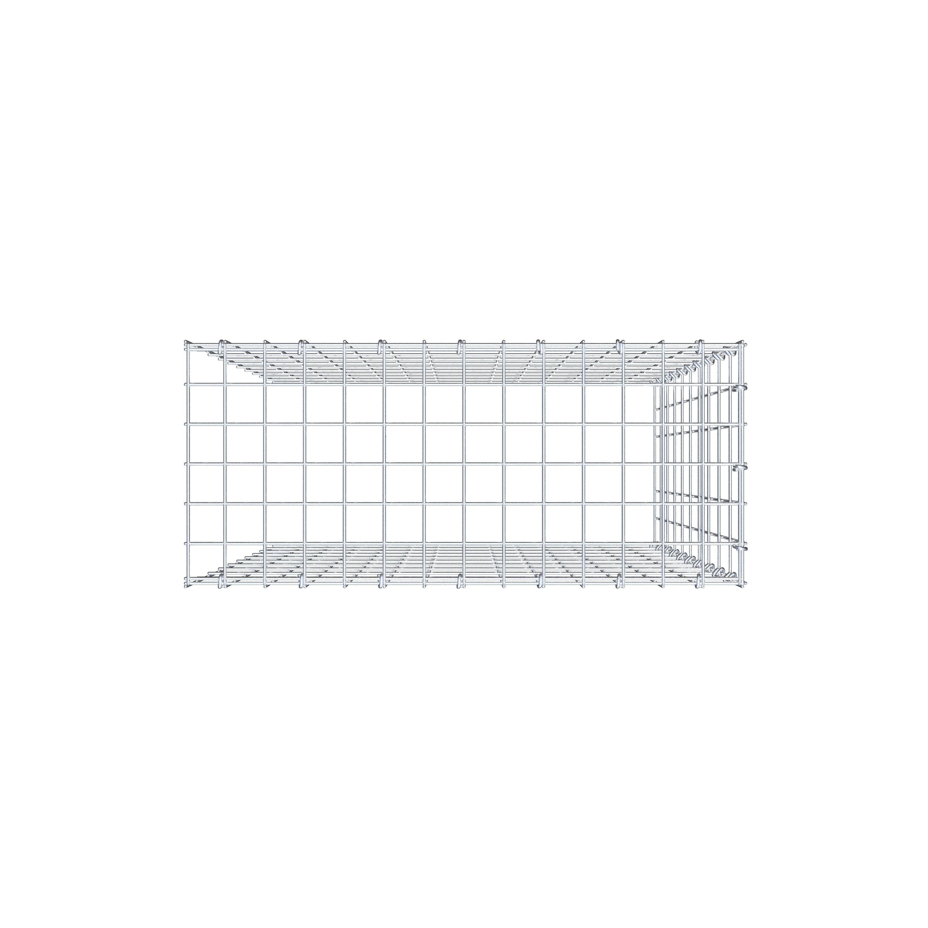 Monteret gabion type 4 100 cm x 70 cm x 30 cm (L x H x D), maskestørrelse 5 cm x 10 cm, C-ring