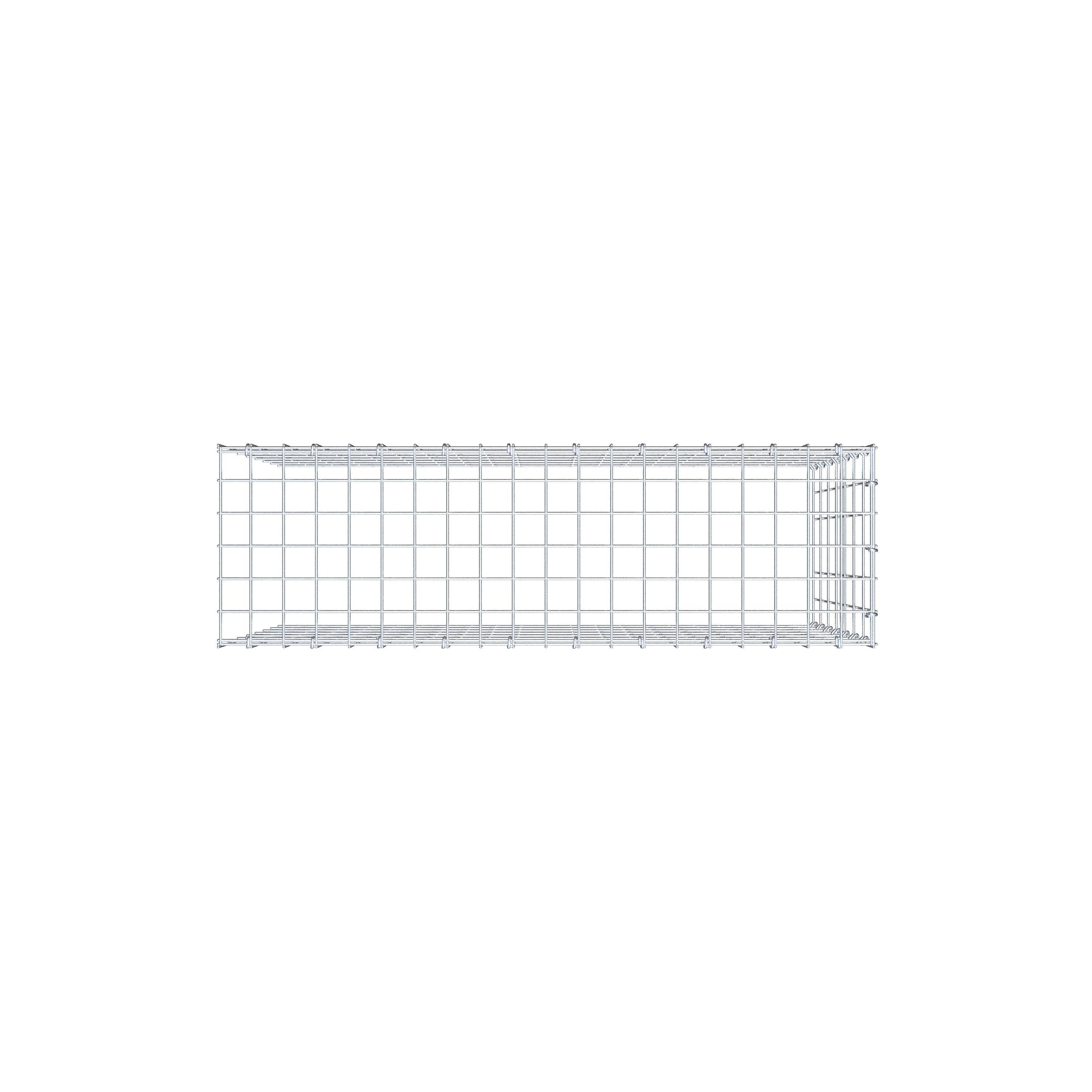 Monteret gabion type 4 100 cm x 70 cm x 30 cm (L x H x D), maskestørrelse 5 cm x 10 cm, C-ring