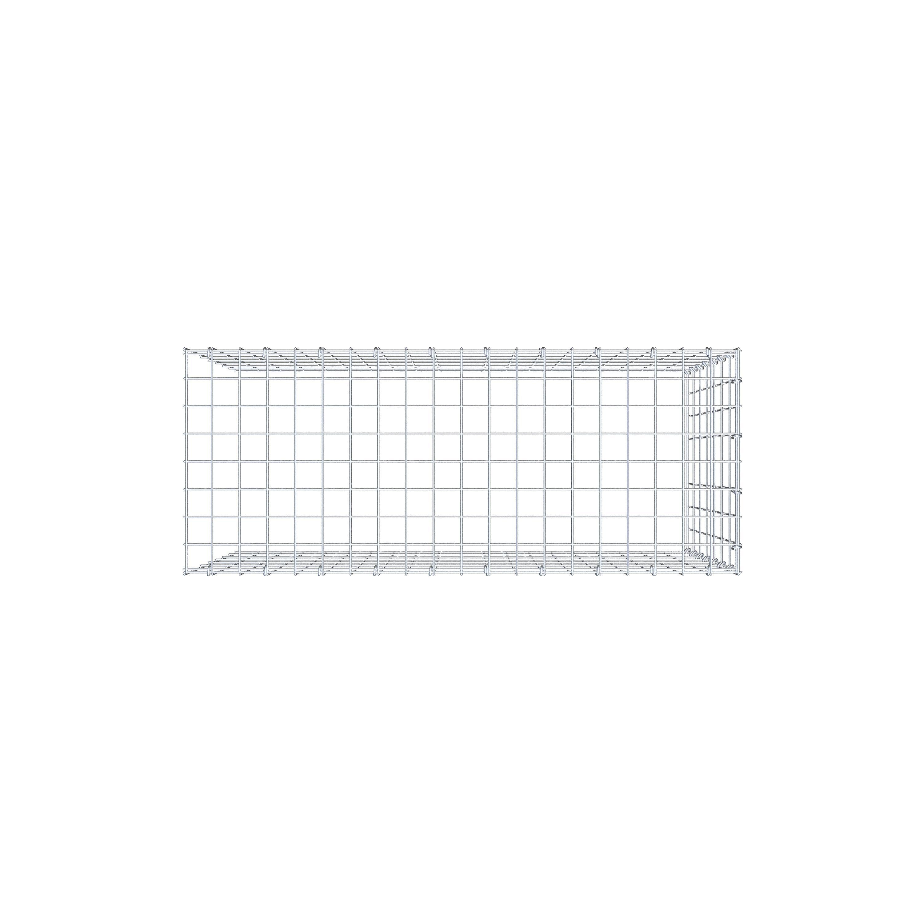 Opzetpaal type 4 100 cm x 70 cm x 40 cm (L x H x D), maaswijdte 5 cm x 10 cm, C-ring