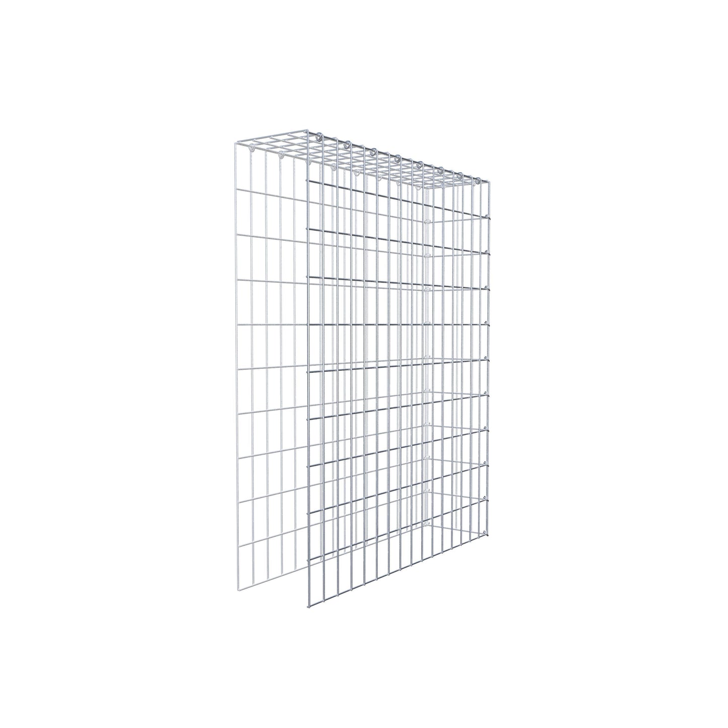 Monteret gabion type 4 100 cm x 80 cm x 20 cm (L x H x D), maskestørrelse 5 cm x 10 cm, C-ring