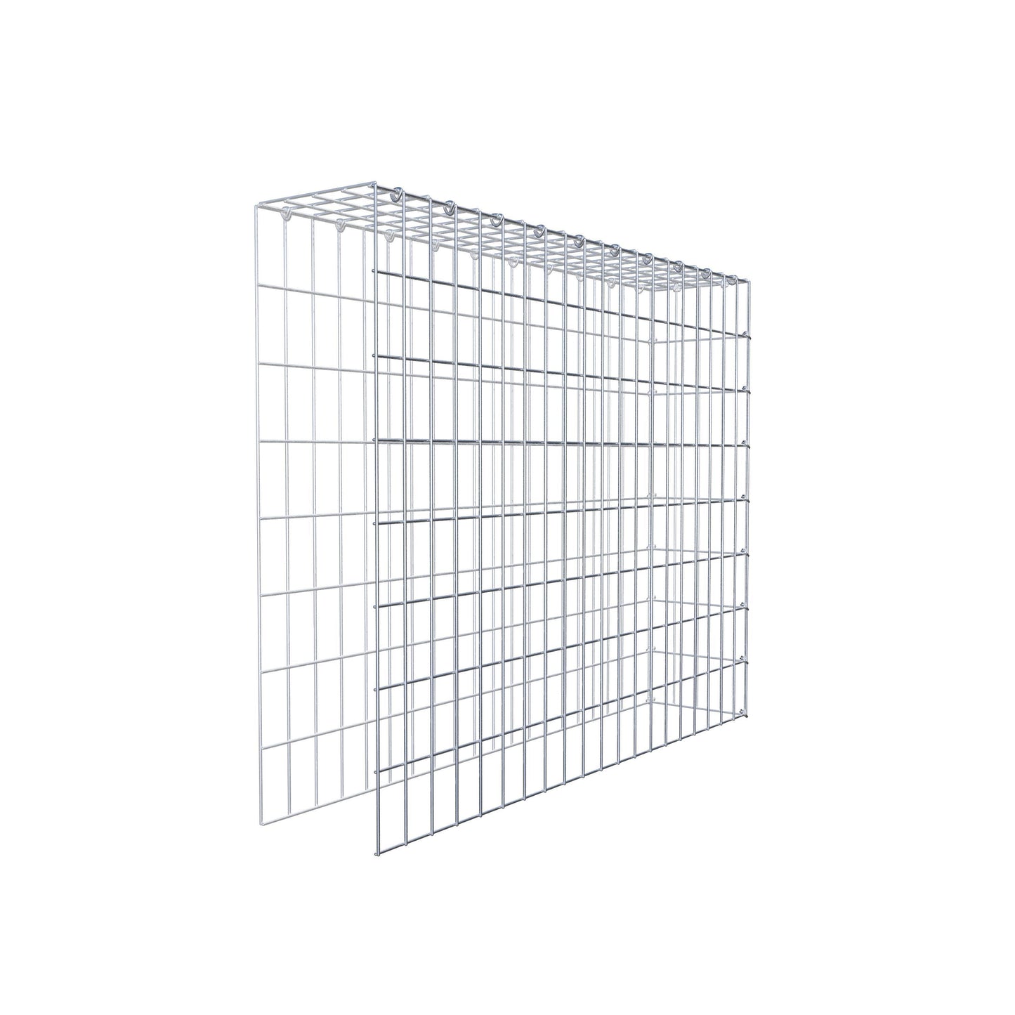 Monteret gabion type 4 100 cm x 80 cm x 20 cm (L x H x D), maskestørrelse 5 cm x 10 cm, C-ring