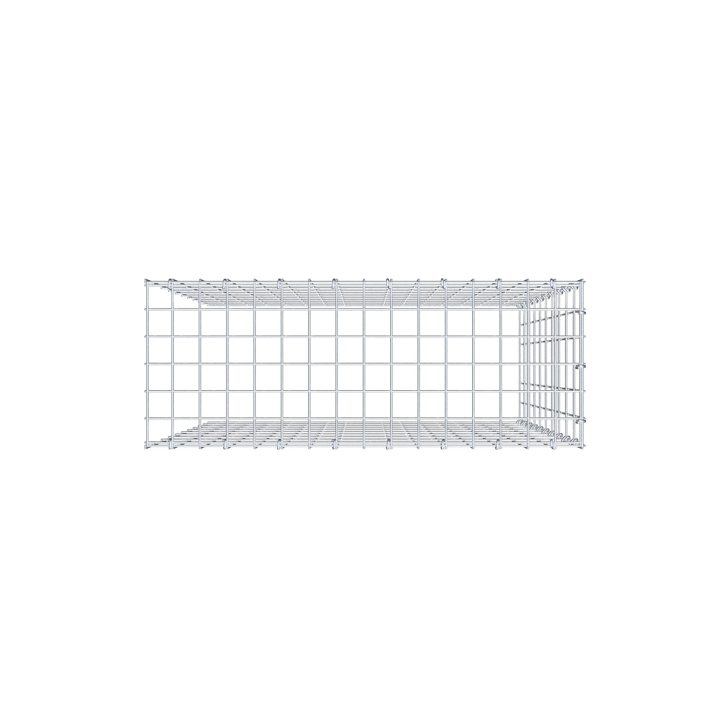 Mounted gabion type 4 100 cm x 80 cm x 30 cm (L x H x D), mesh size 5 cm x 10 cm, C-ring