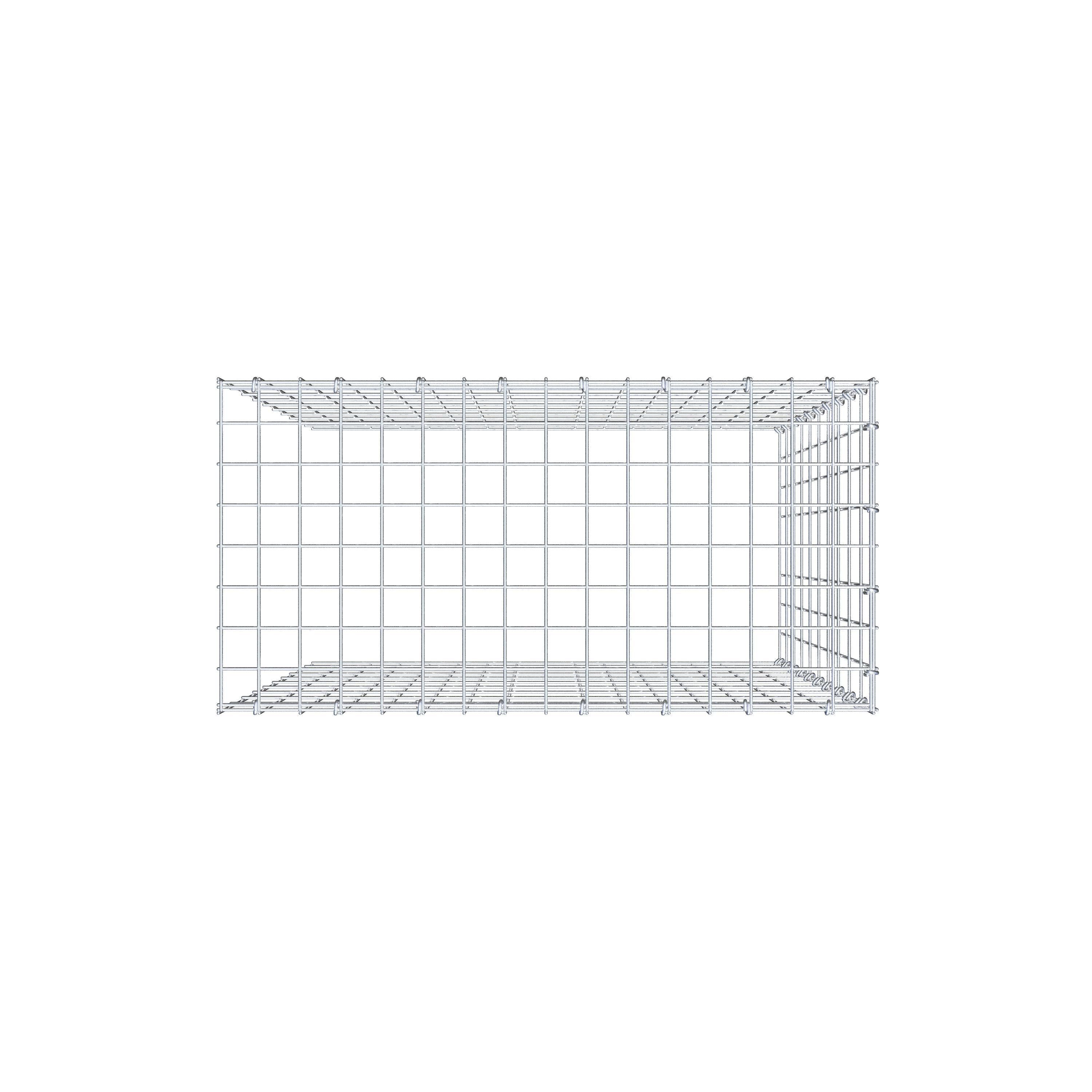 Monteret gabion type 4 100 cm x 80 cm x 40 cm (L x H x D), maskestørrelse 5 cm x 10 cm, C-ring