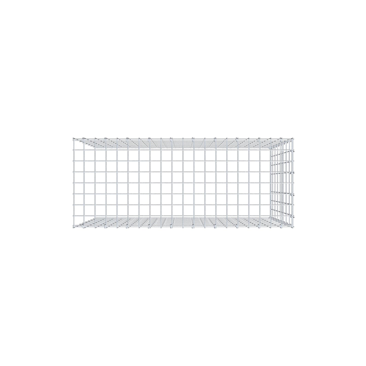 Mounted gabion type 4 100 cm x 80 cm x 40 cm (L x H x D), mesh size 5 cm x 10 cm, C-ring