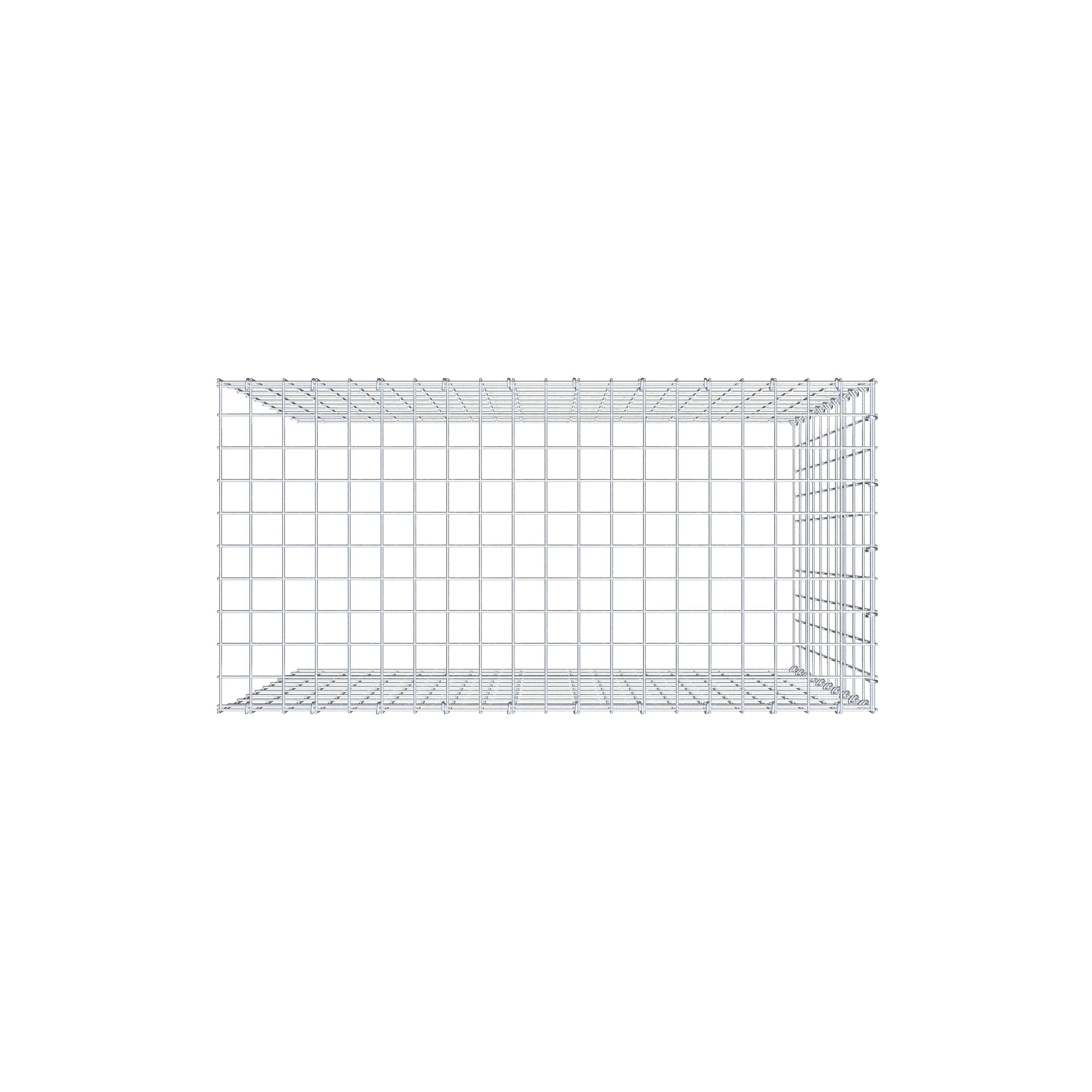 Anbaugabione Typ 4 100 cm x 100 cm x 50 cm (L x H x T), Maschenweite 5 cm x 10 cm, C-Ring