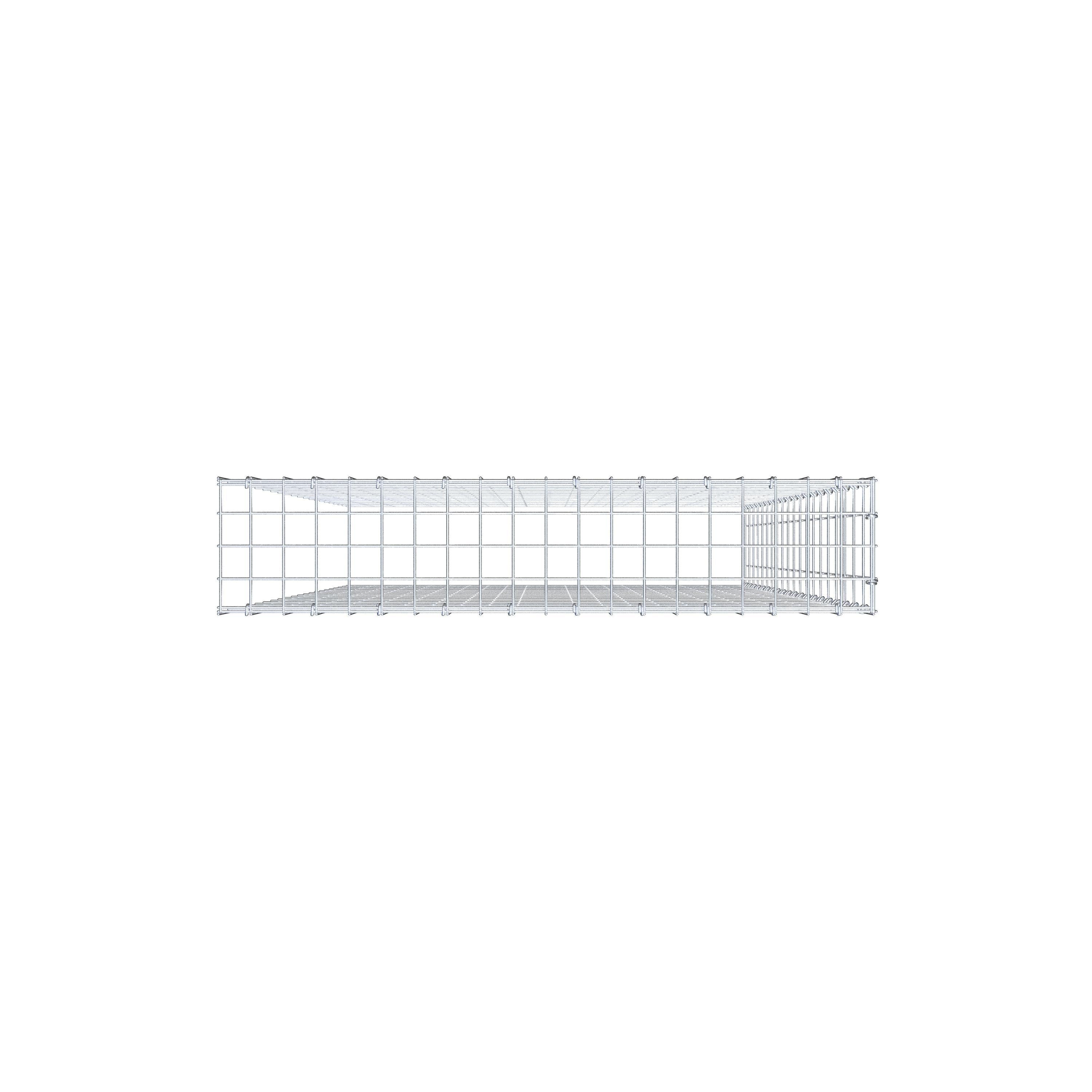 Anbaugabione Typ 4 200 cm x 100 cm x 20 cm (L x H x T), Maschenweite 5 cm x 10 cm, C-Ring