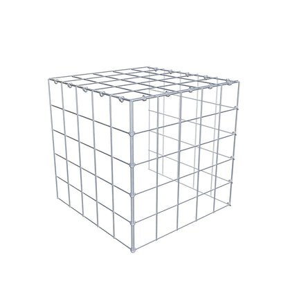 Opbouw schanskorf type 4 50 cm x 50 cm x 50 cm (L x H x D), maaswijdte 10 cm x 10 cm, C-ring