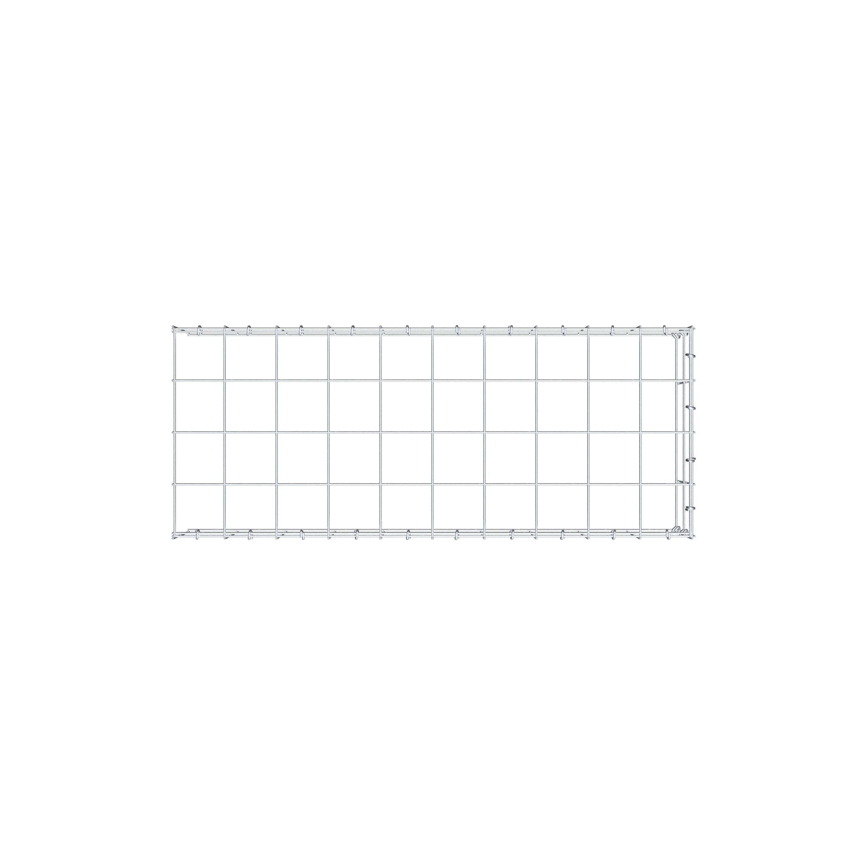 Monteret gabion type 4 100 cm x 20 cm x 40 cm (L x H x D), maskestørrelse 10 cm x 10 cm, C-ring