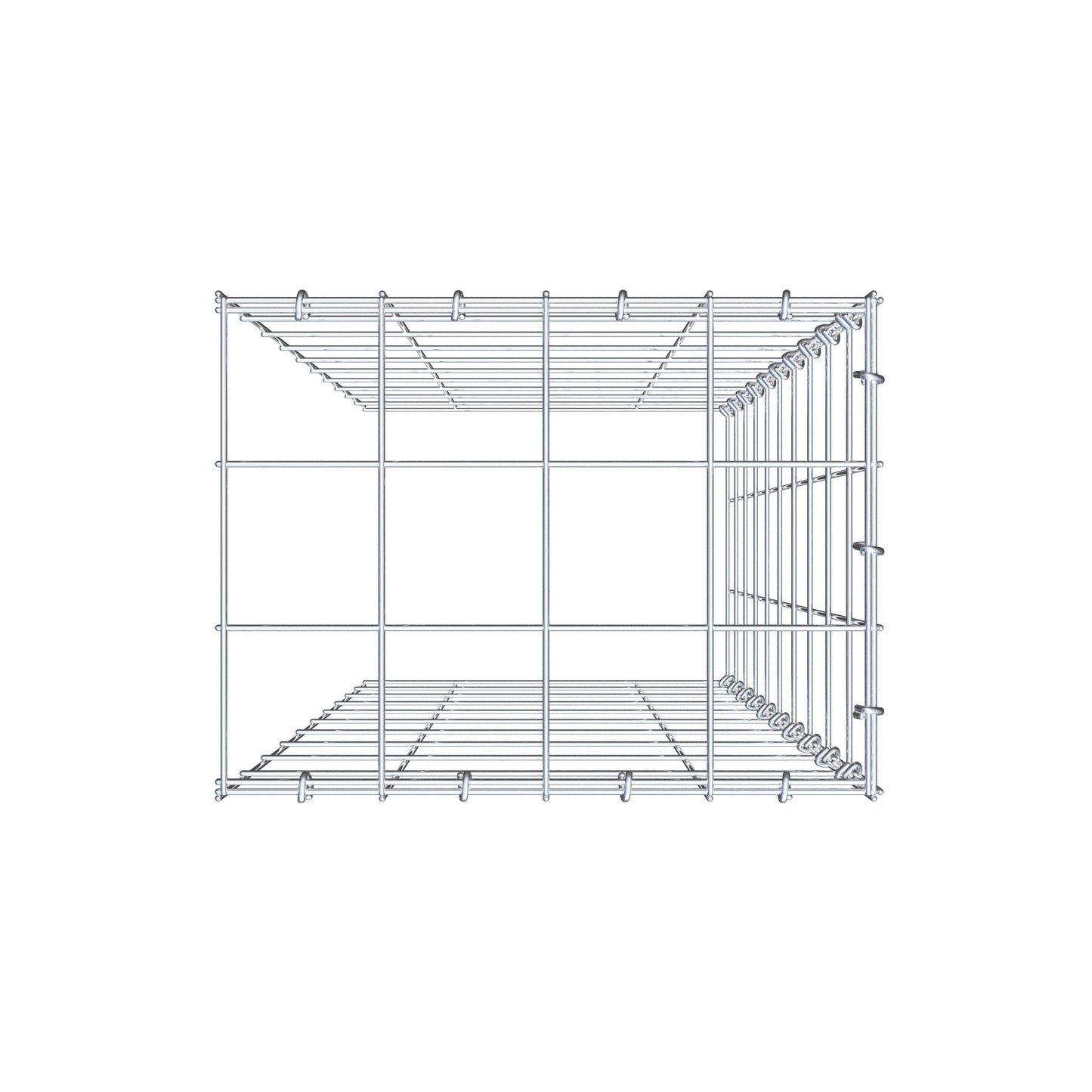 Gavión complementario de tipo 4 100 cm x 40 cm x 30 cm (L x A x P), malla 10 cm x 10 cm, anillo en C
