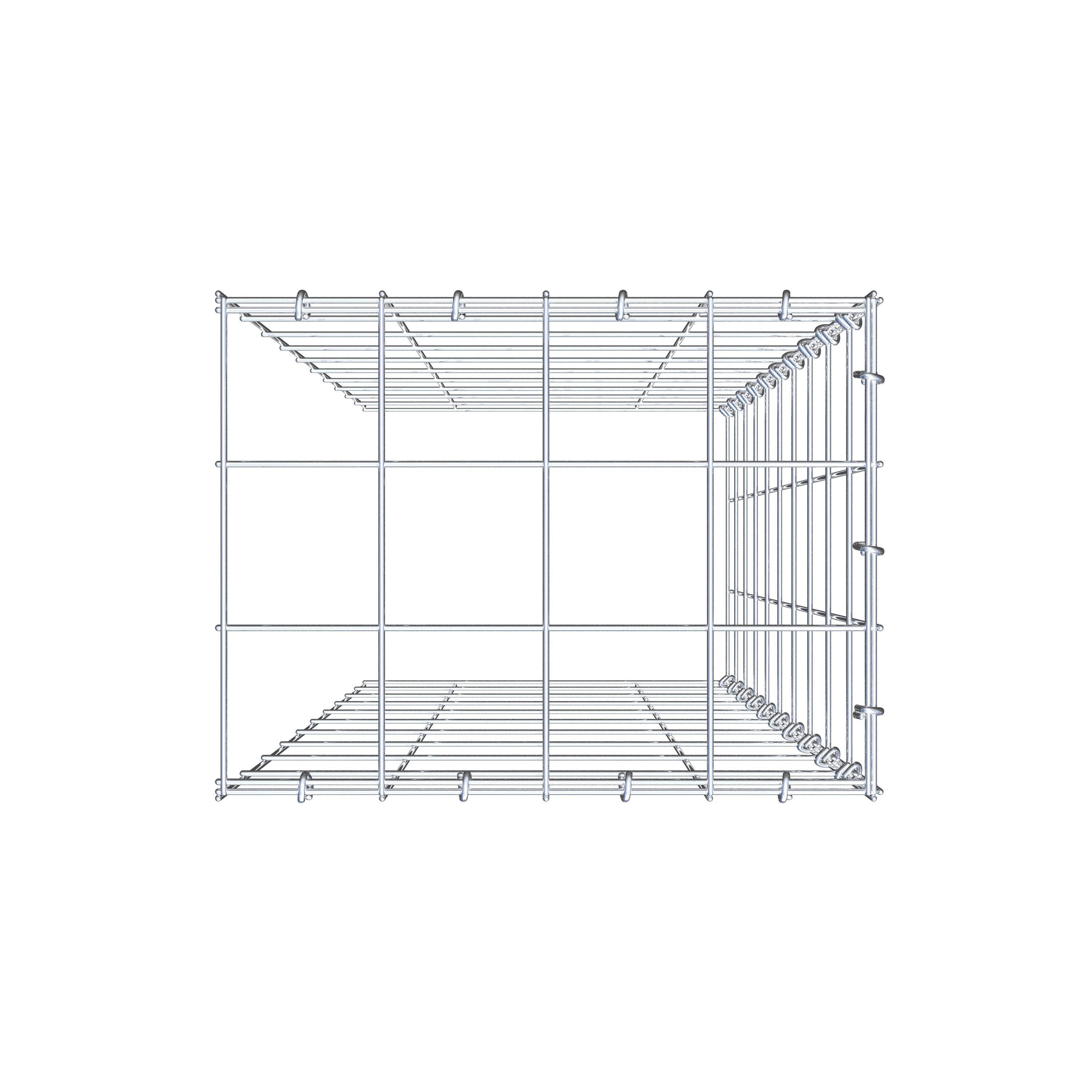 Type 4 oplegkorf 100 cm x 40 cm x 30 cm (L x H x D), maaswijdte 10 cm x 10 cm, C-ring