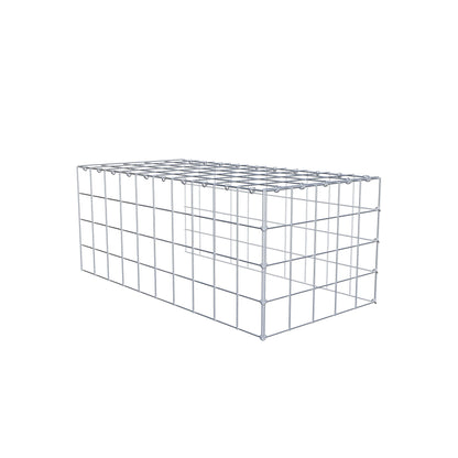 Monteret gabion type 4 100 cm x 40 cm x 50 cm (L x H x D), maskestørrelse 10 cm x 10 cm, C-ring